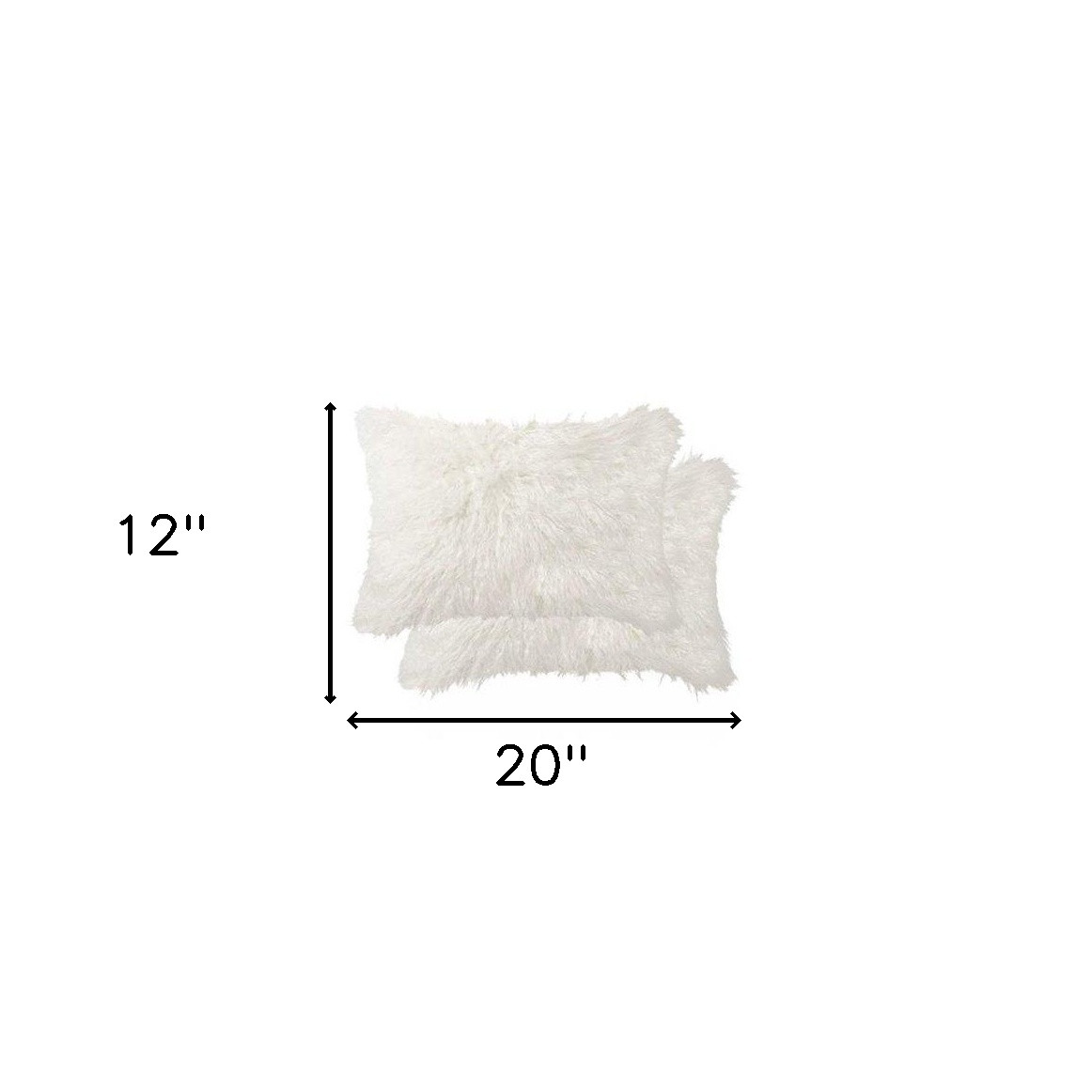 12" x 20" x 5" Off White Faux - Pillow 2-Pack