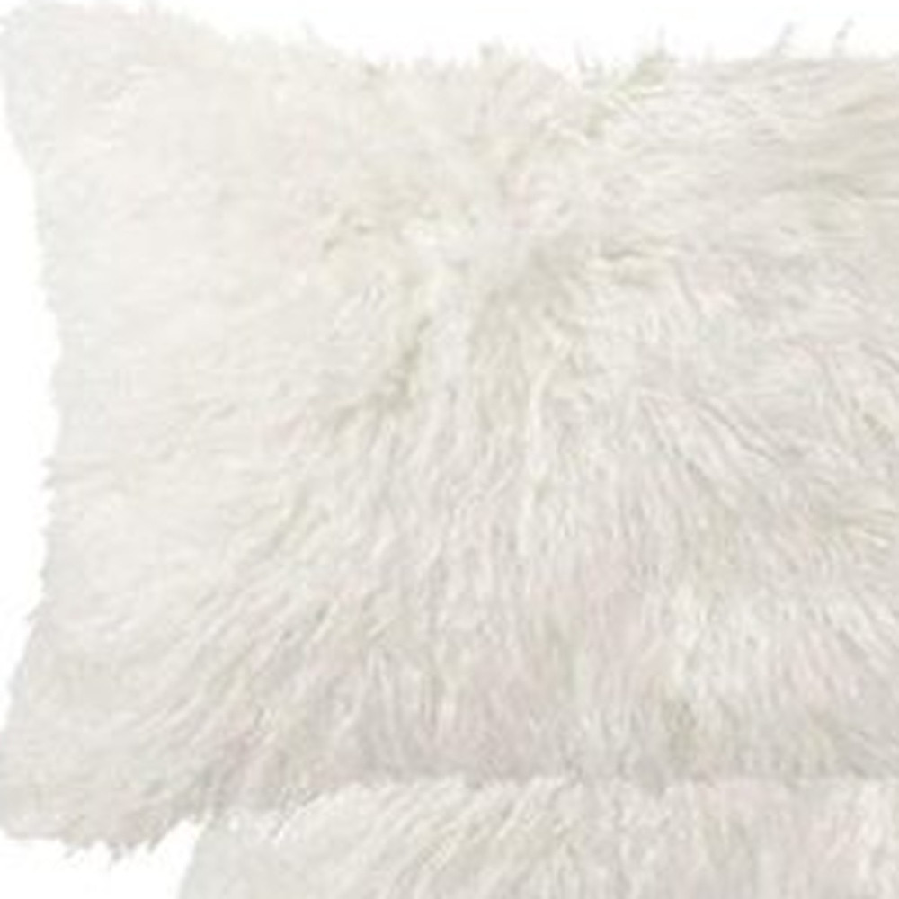 12" x 20" x 5" Off White Faux - Pillow 2-Pack