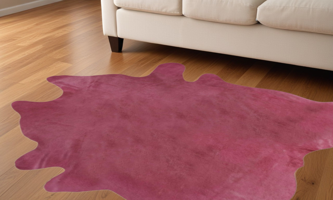 5' X 7' Fuchsia Cowhide Area Rug-317306-1