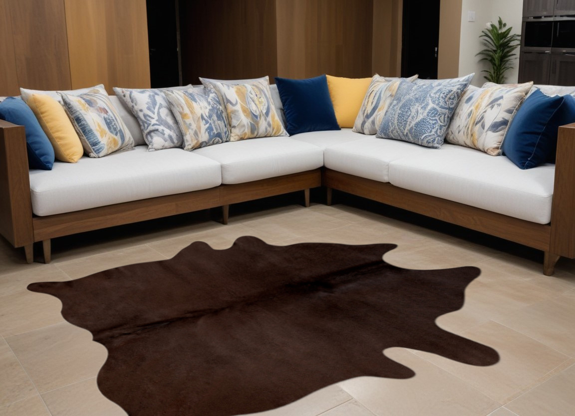 5' X 7' Chocolate Cowhide Area Rug-317309-1