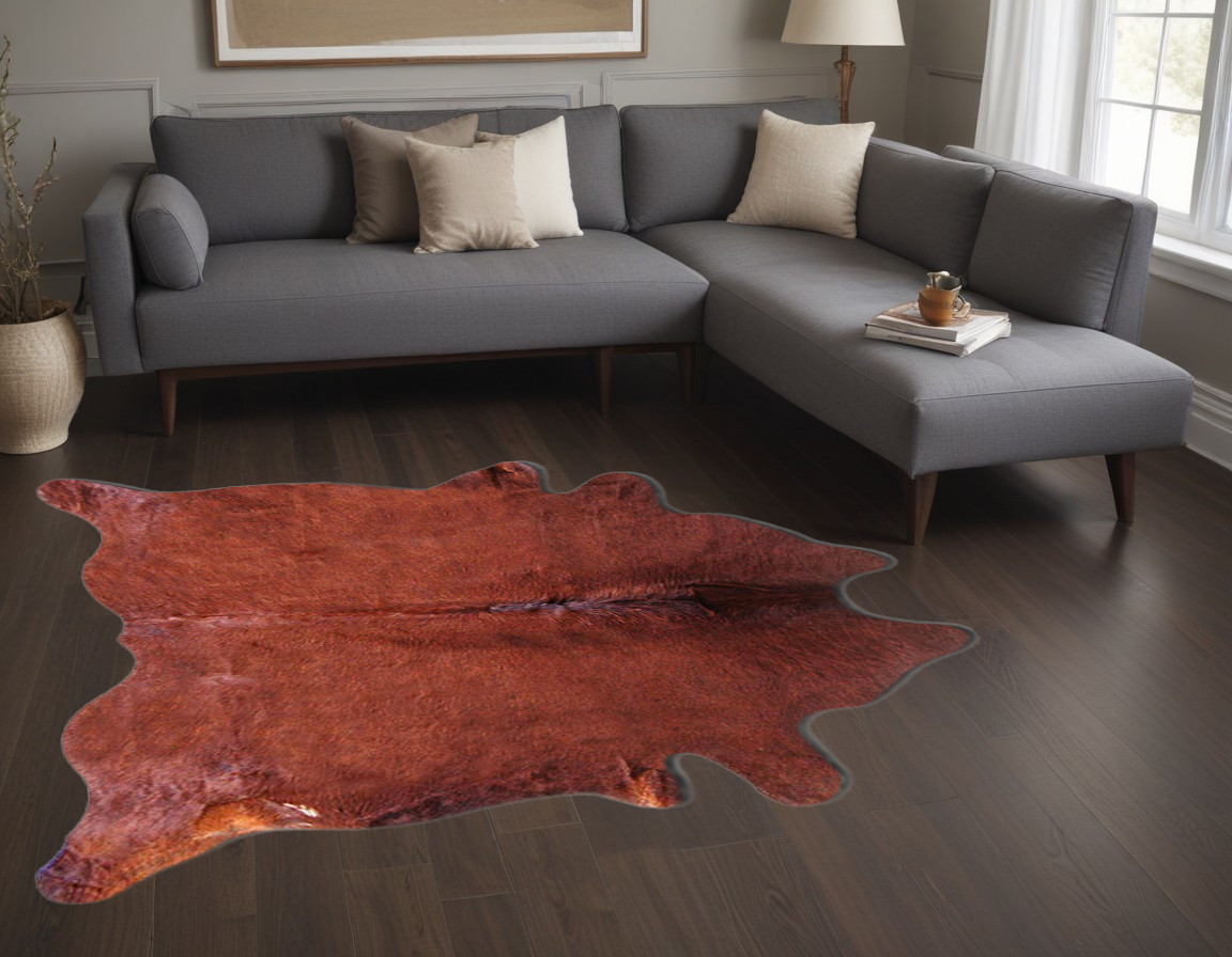 5' X 7' Brown Cowhide Area Rug-317313-1