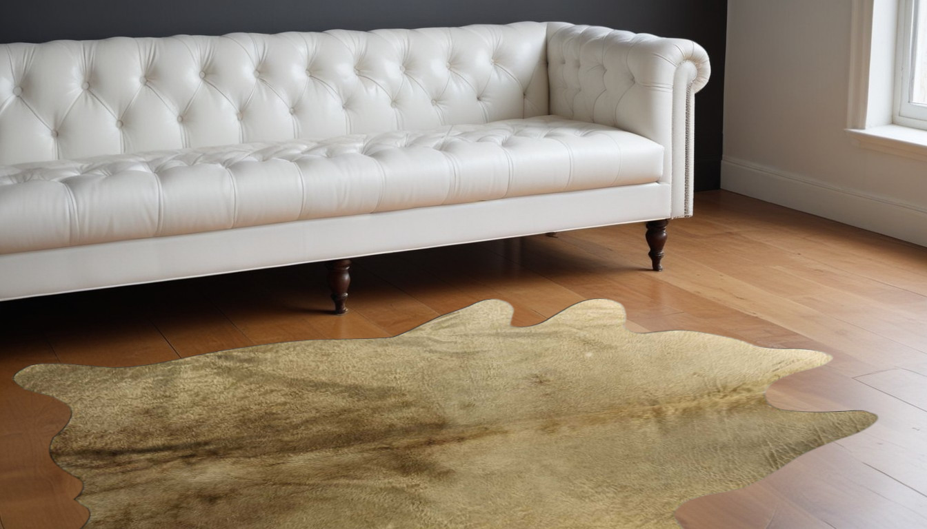 5' X 7' Taupe Cowhide Area Rug-317314-1