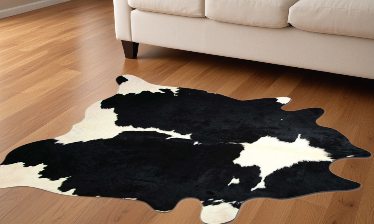60" X 84" Black And White Cowhide - Area Rug-317315-1