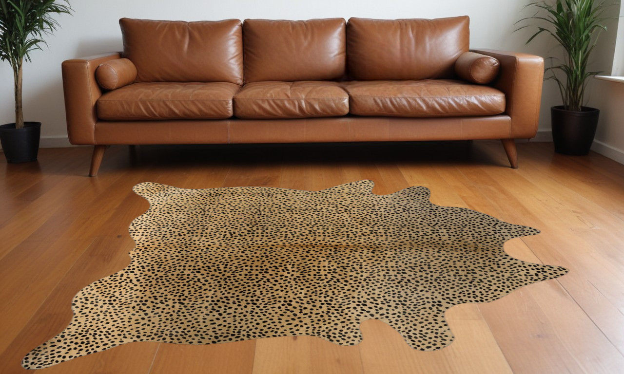 5' X 7' Brown And Black Cowhide Area Rug-317330-1