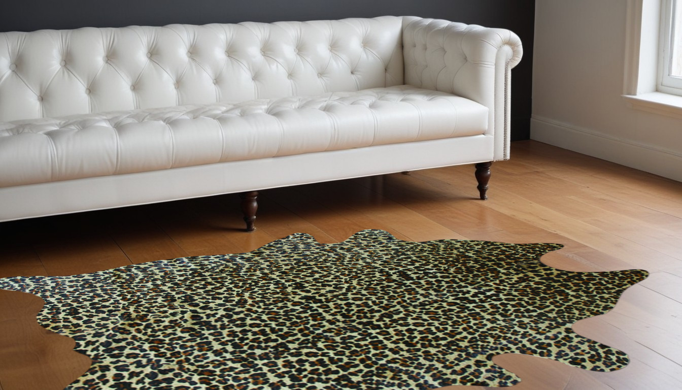 60" X 84" Leopard Cowhide - Area Rug-317331-1