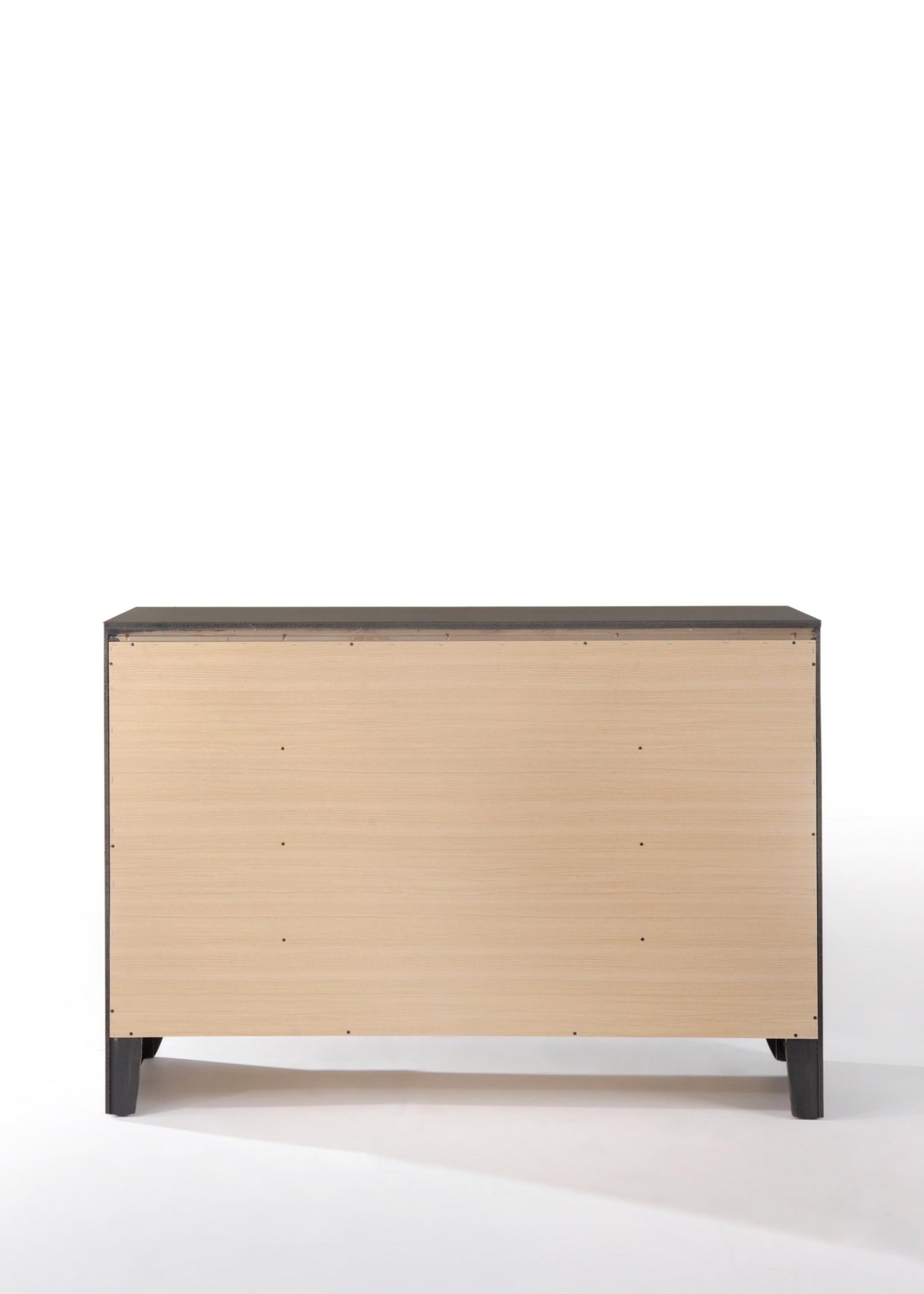 59" X 17" X 41" Gray Oak Rubber Wood Dresser
