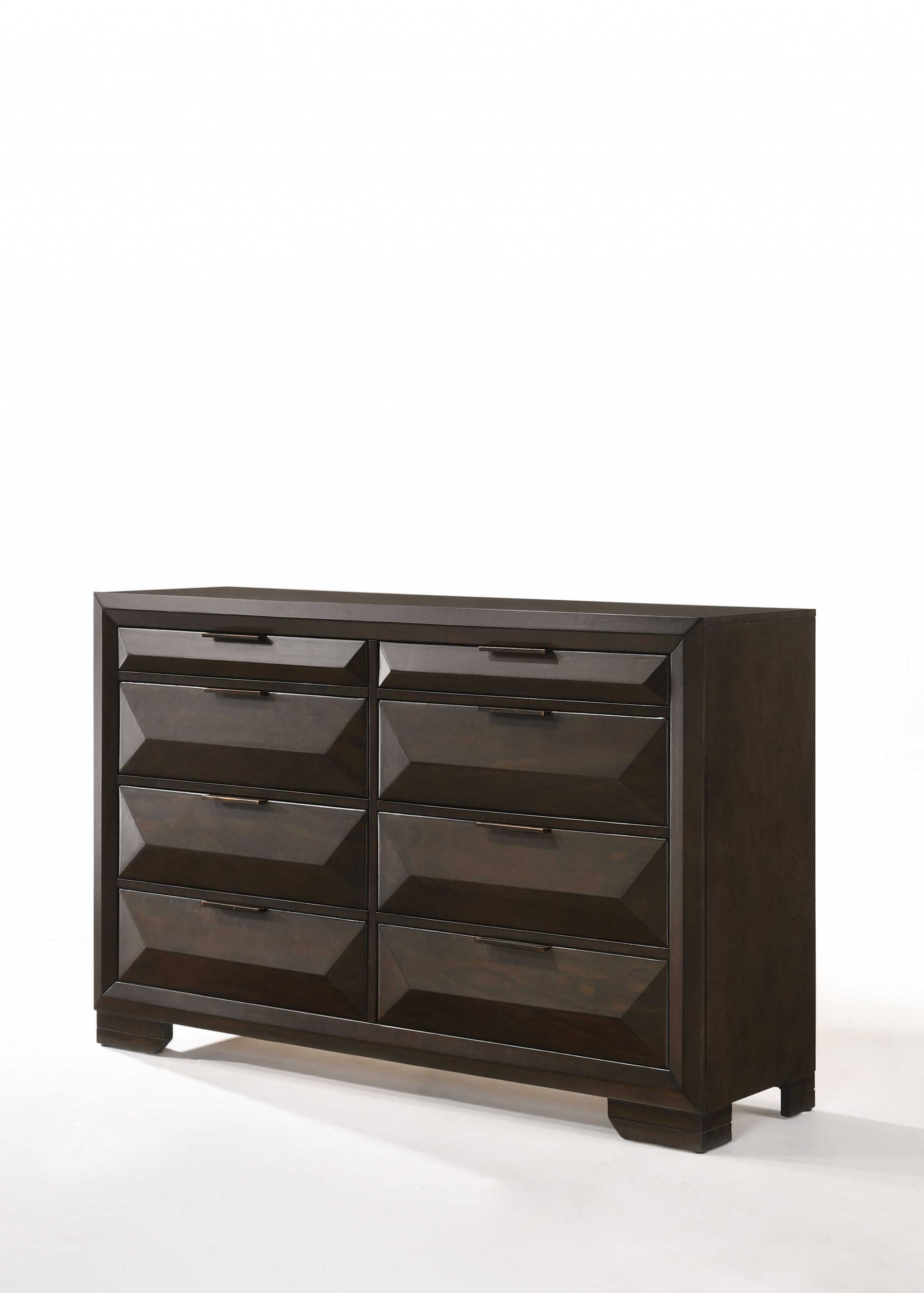 59" X 17" X 37" Espresso Rubber Wood Dresser