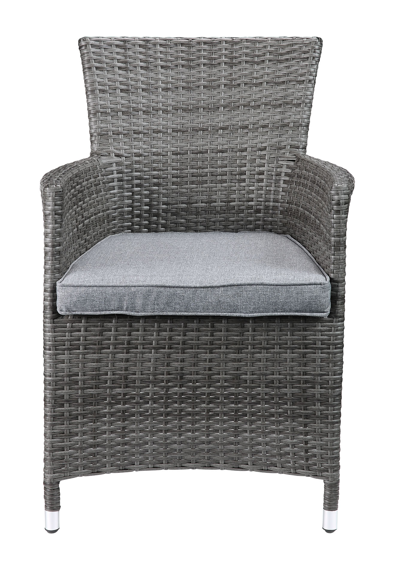 24" X 24" X 35" 3Pc Gray Fabric And Wicker Patio Bistro Set