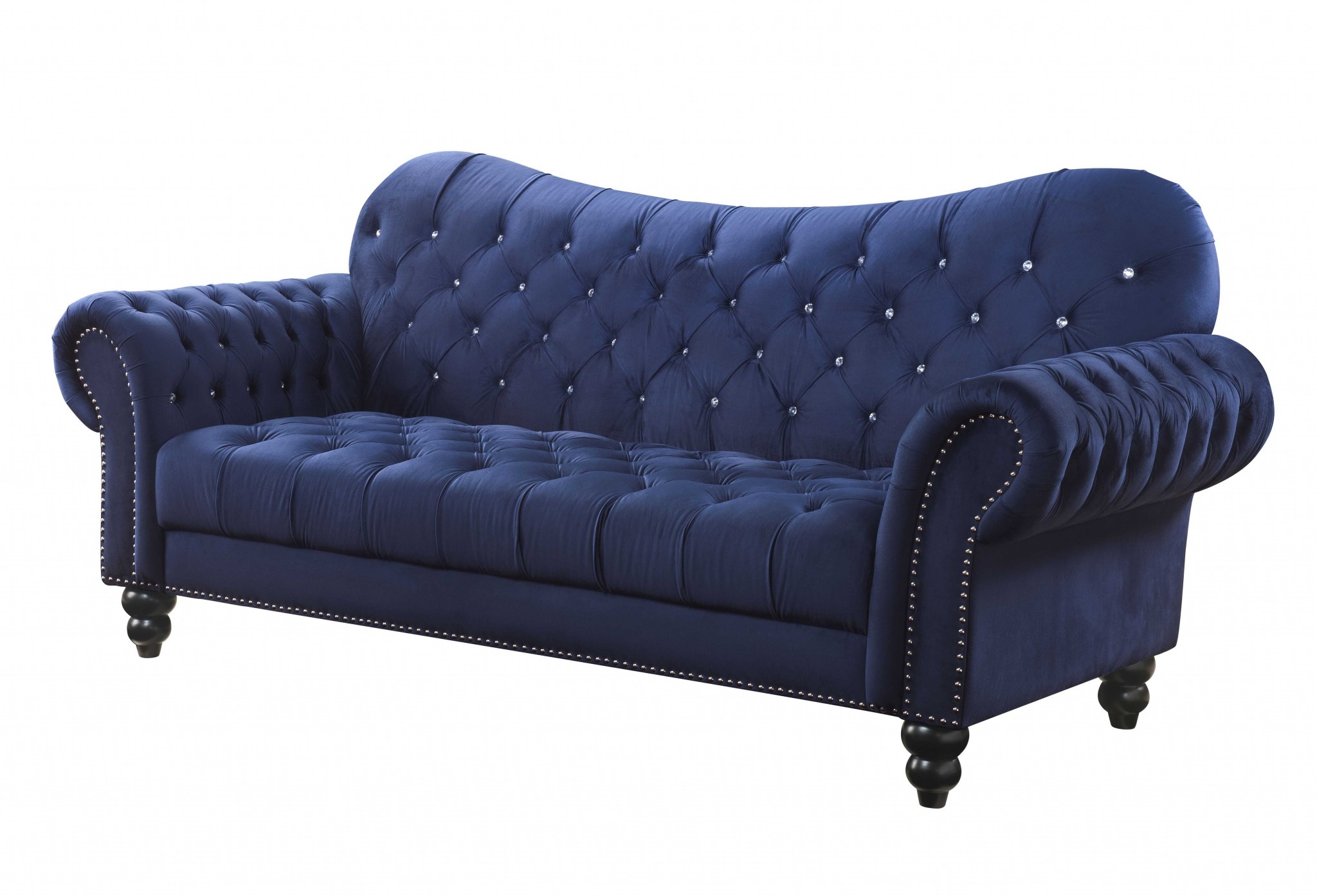 91" X 42" X 31" Navy Velvet Sofa