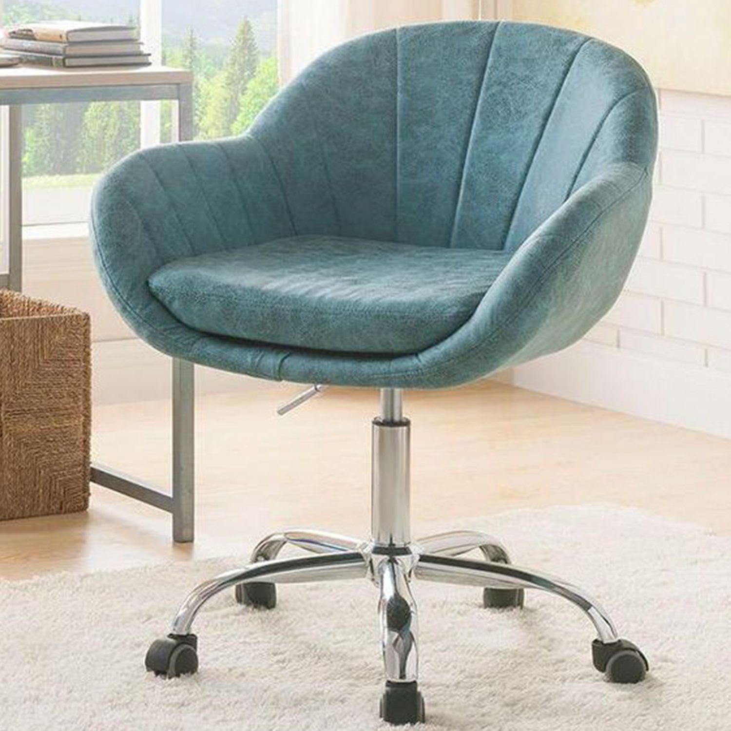 28" X 27" X 31" Peacock Metal Tube Office Chair