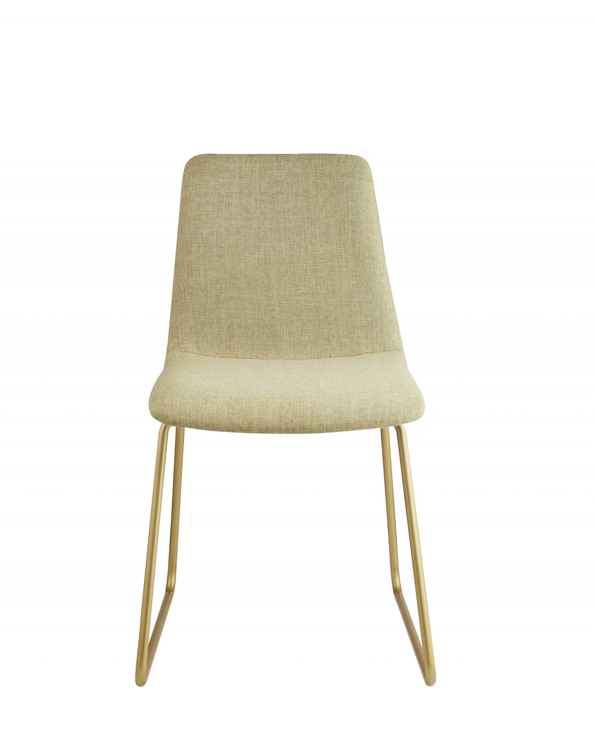 17" X 23" X 32" Light Green Fabric And Gold Accent Chair