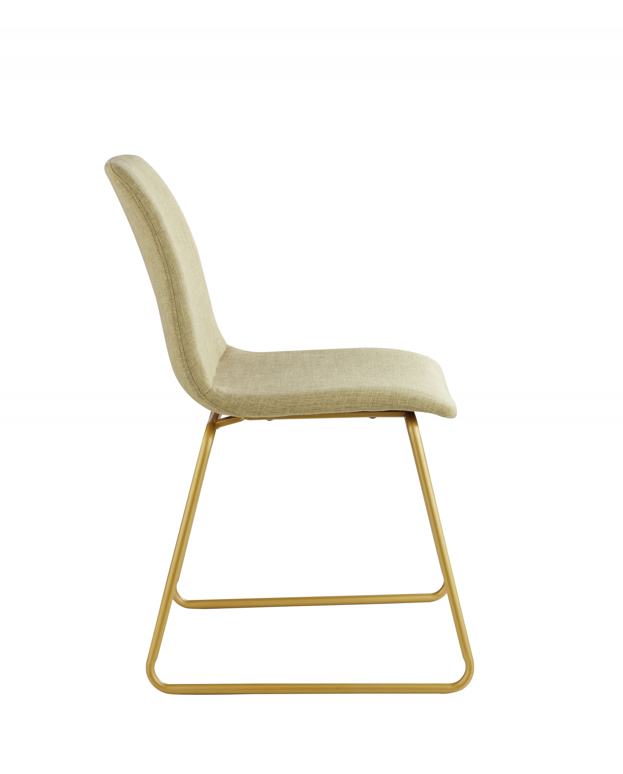 17" X 23" X 32" Light Green Fabric And Gold Accent Chair