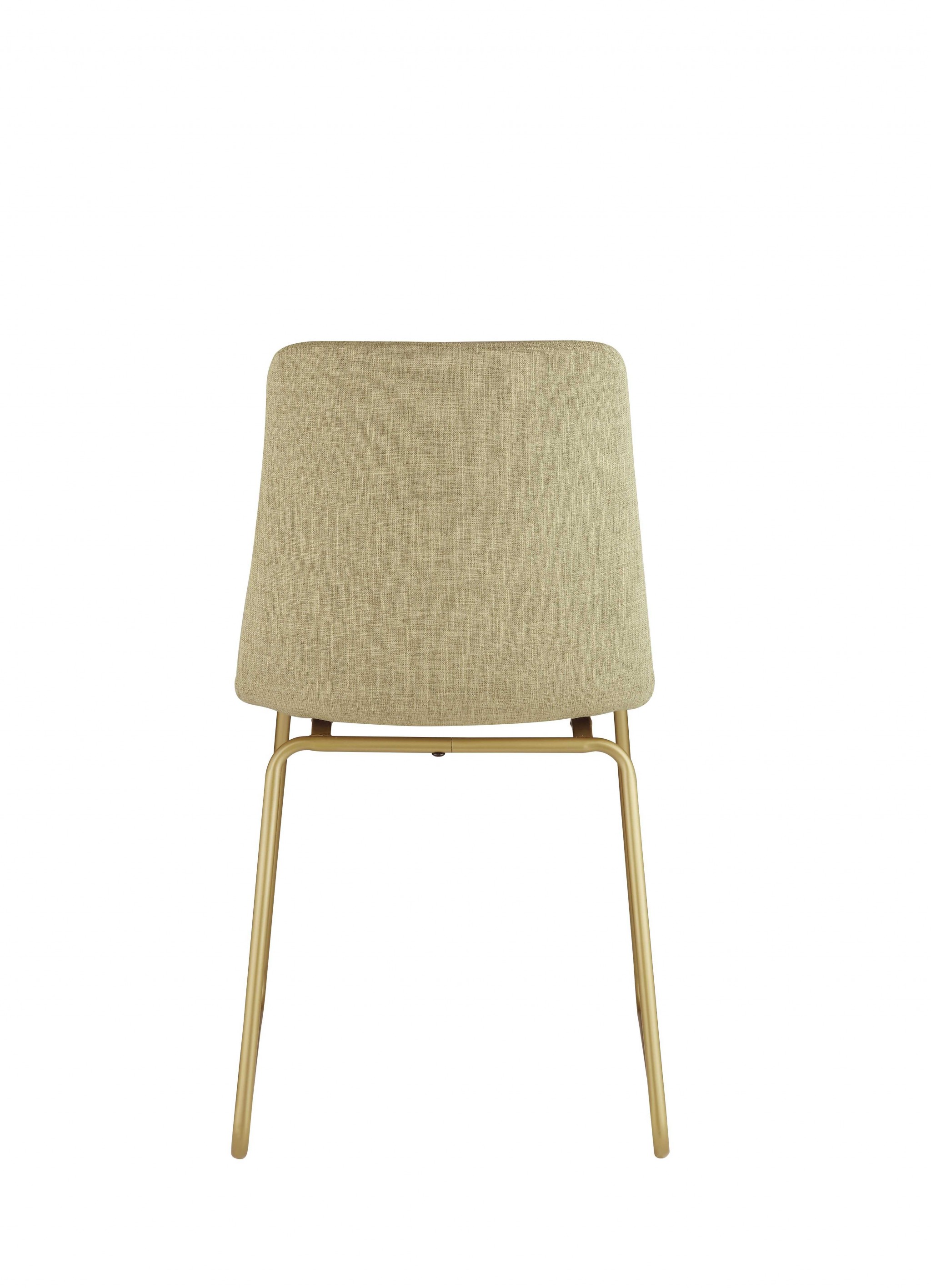 17" X 23" X 32" Light Green Fabric And Gold Accent Chair