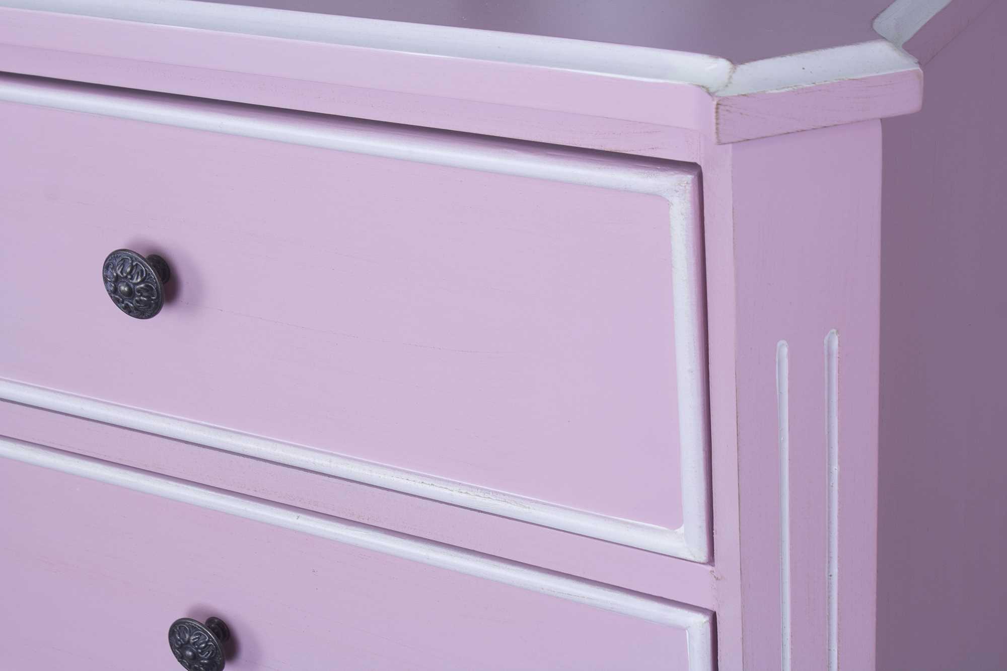 28" X 19.5" X 28" Pink MDF Wood Accent Cabinet with Drawers