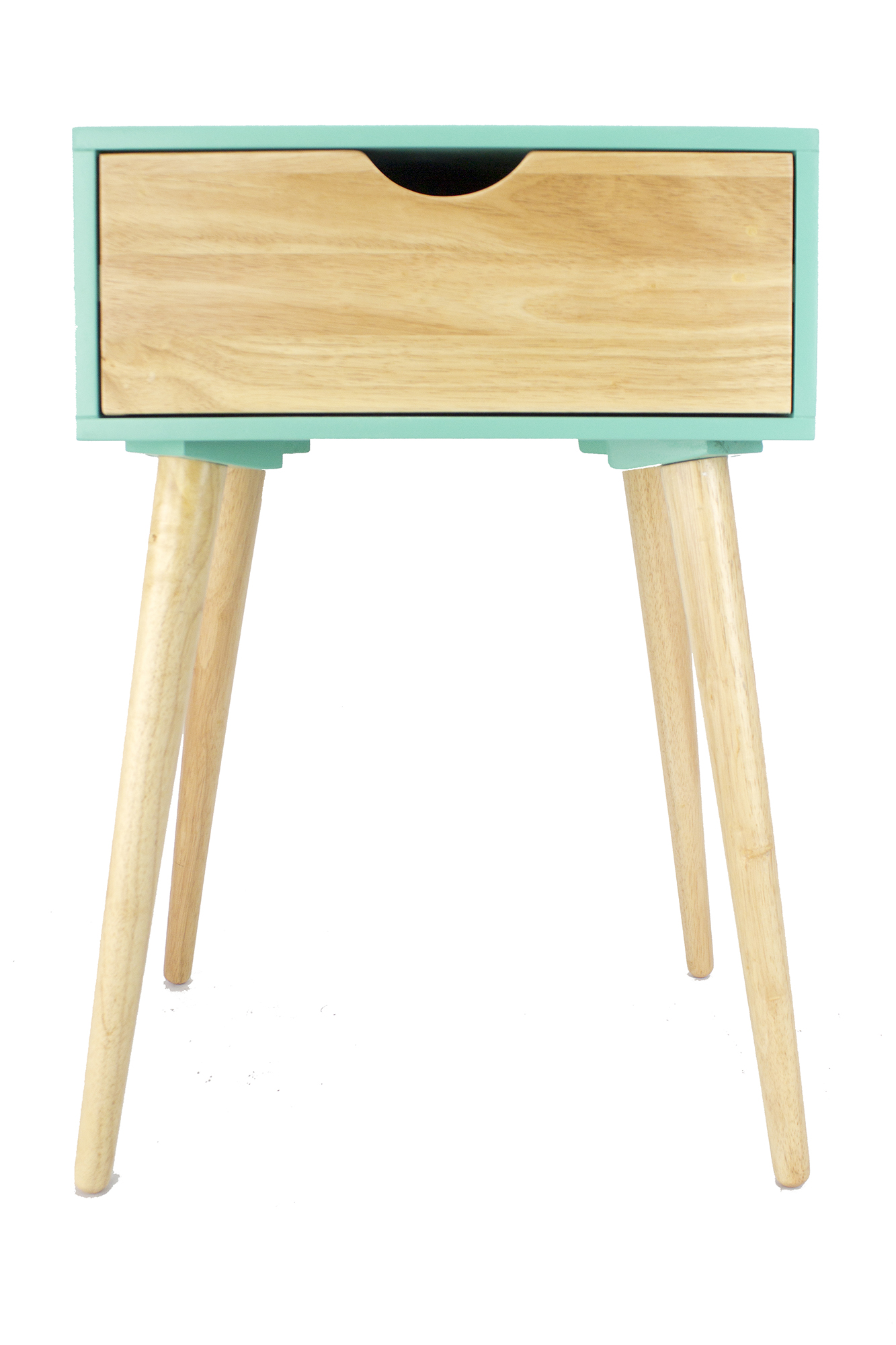 16" X 12" X 24" Aqua MDF Wood End Table with Drawer