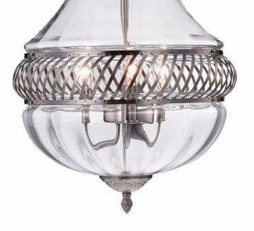 Permin Empire 13-inch Clear Glass and Metal Pendant Light