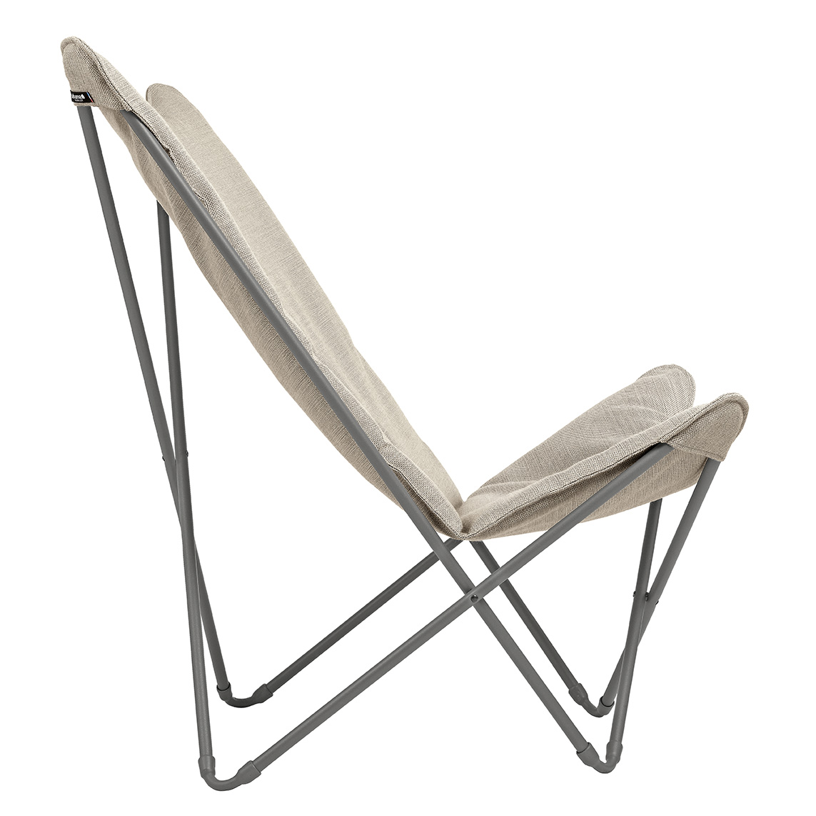 Lounge Chair - Titane Steel Frame - Latte Hedona Fabric