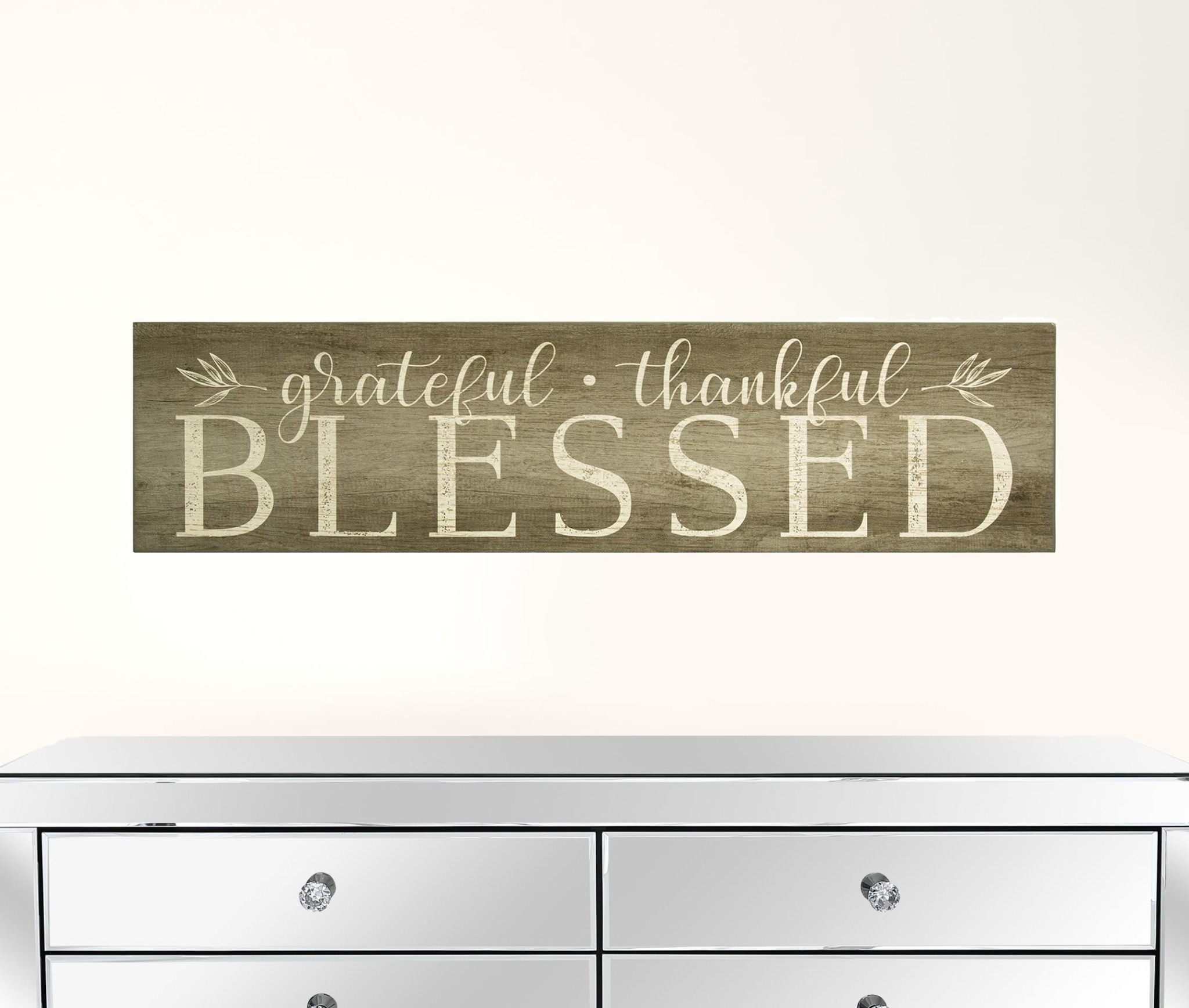 Grateful Thankful Blessed Wooden Wall Decor