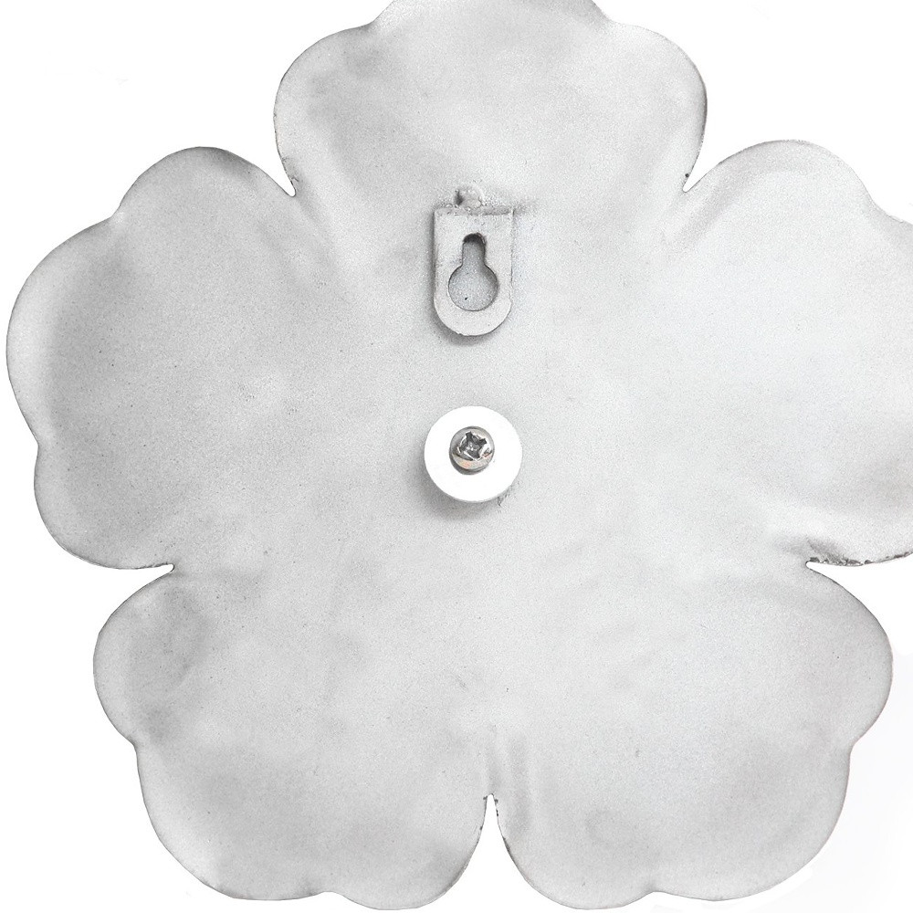 Set of 3 Alluring White Metal Flowers Wall Art Decor