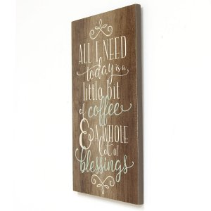 Brown Coffee And Blessings Wall Decor