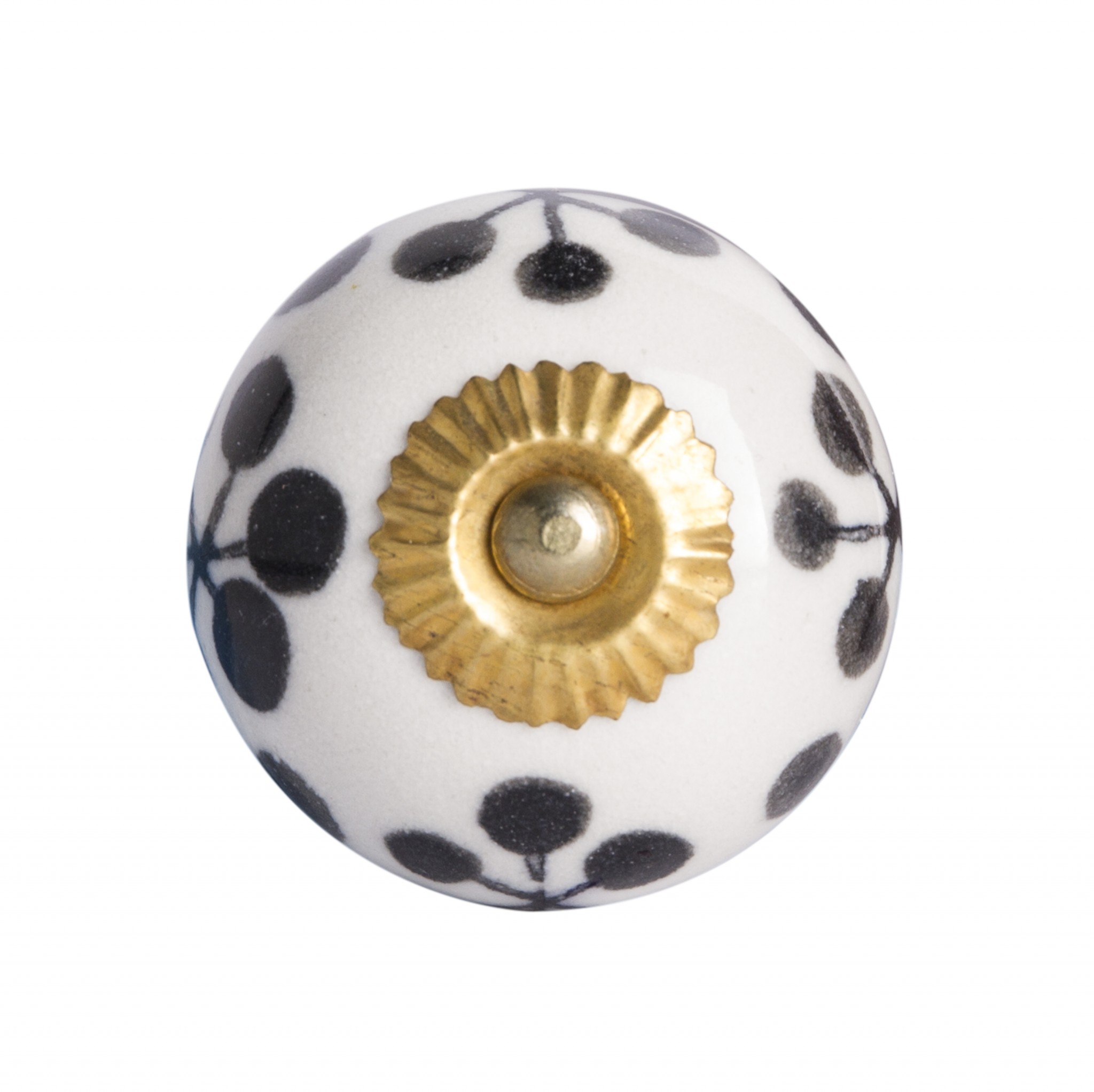 1.5" x 1.5" x 1.5" White, Black and Yellow - Knobs 12-Pack