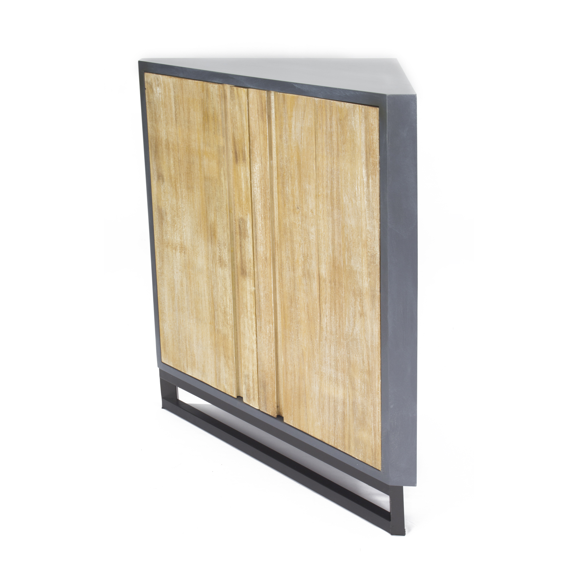 Red MDF Wood Metal Corner Cabinet with Doors