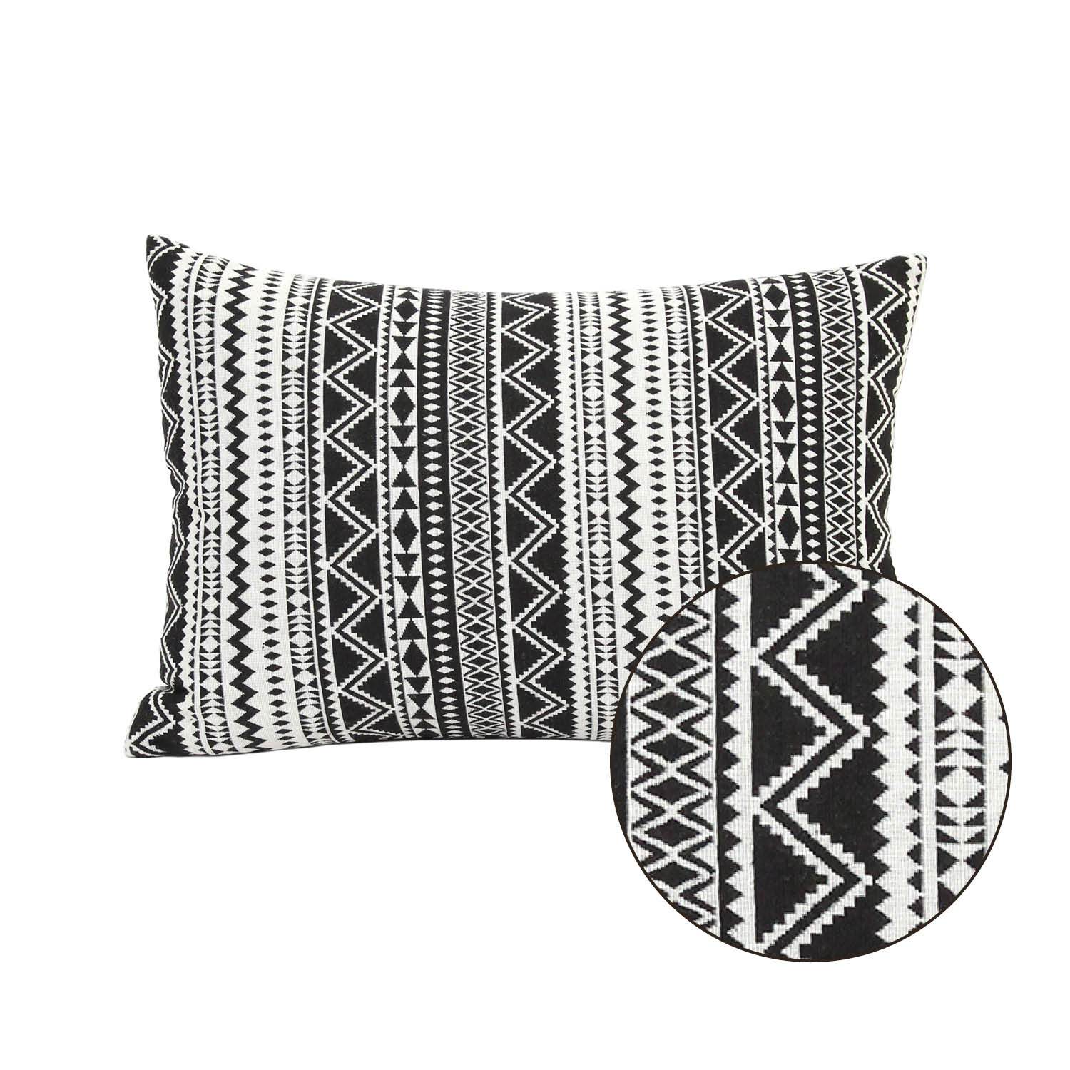 Tribal Stripe Lumbar Accent Pillow w/ Removable Covers