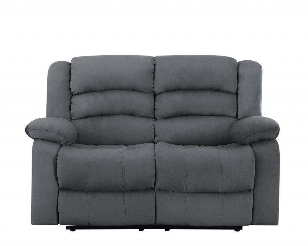 40" Contemporary Grey Fabric Loveseat-329376-1