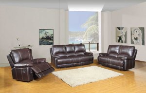 165" Stylish Brown Leather Couch Set