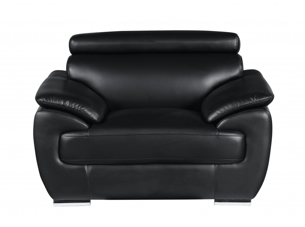 32" To 38" Black Captivating Leather Chair-329521-1