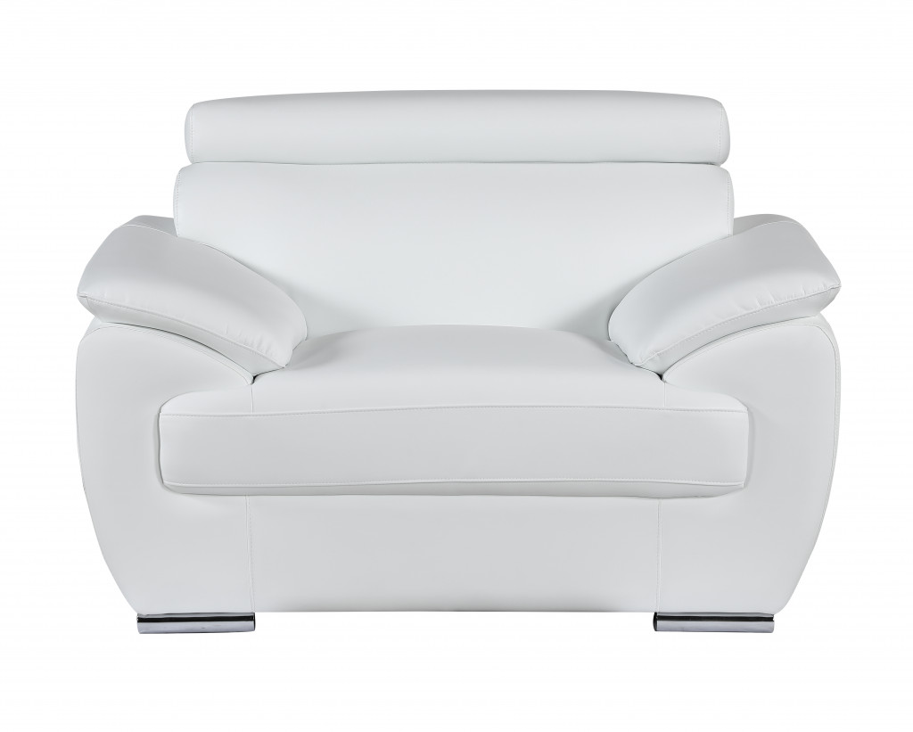 32" To 38" White Captivating Leather Chair-329525-1