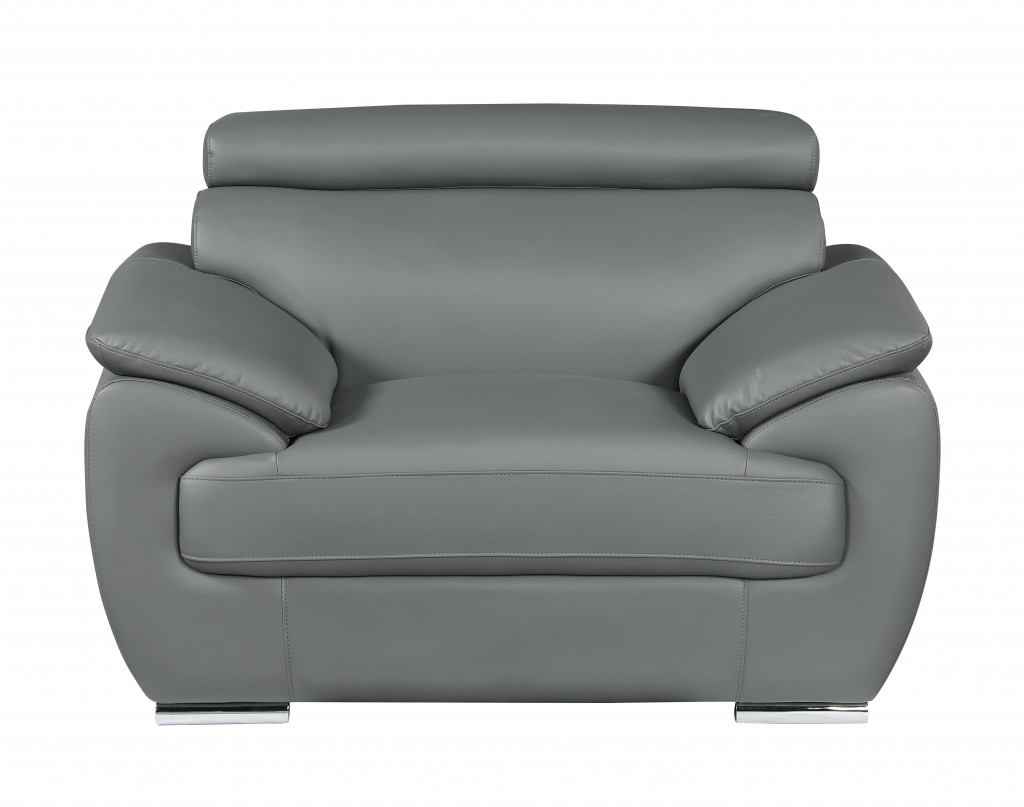 32" To 38" Grey Captivating Leather Chair-329529-1