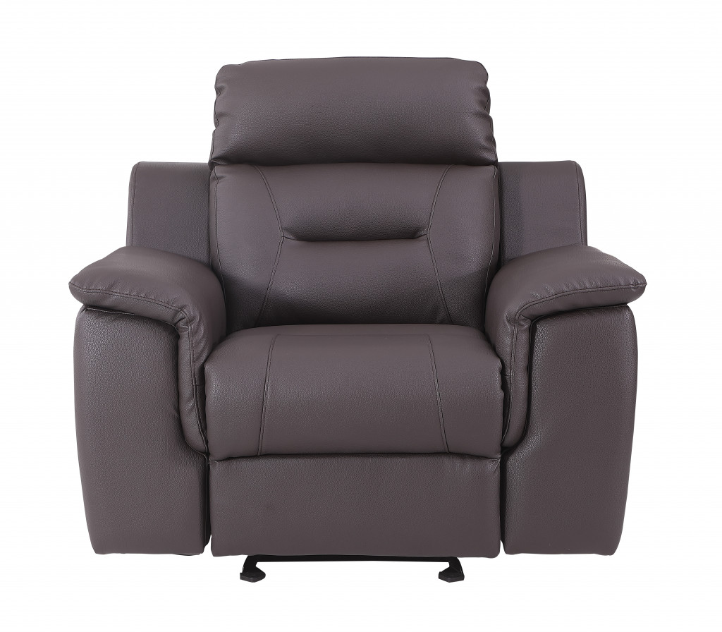 41" Brown Fascinating Leather Reclining Chair-329543-1