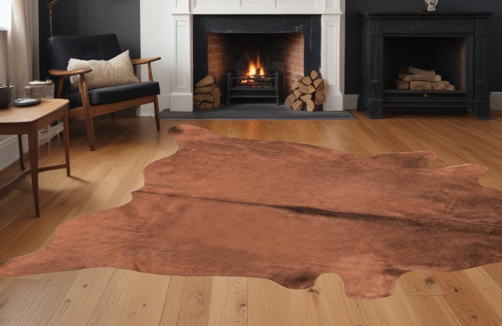 72" X 84" Brown Cowhide  Rug-332269-1