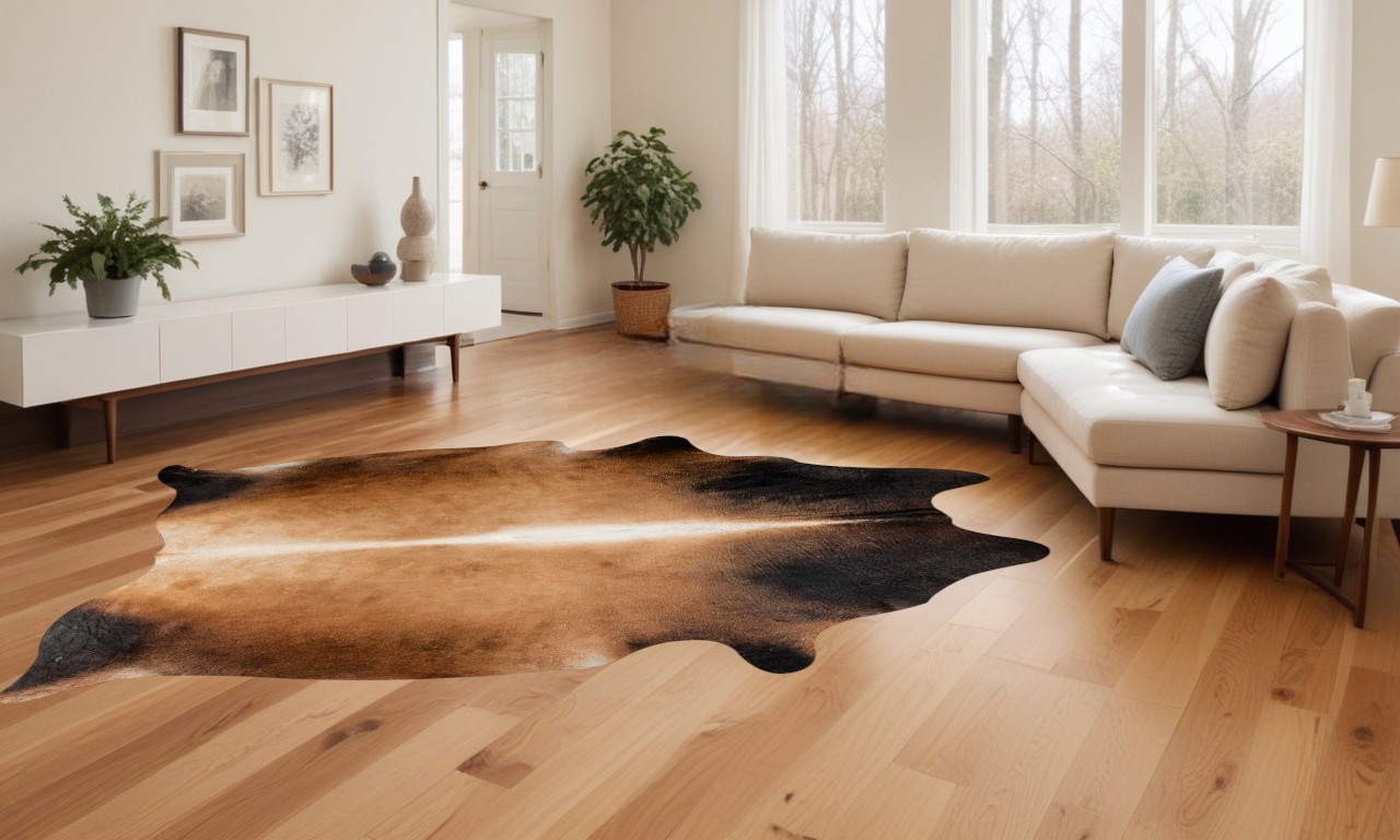 72" X 84" Tan Cowhide  Rug-332279-1