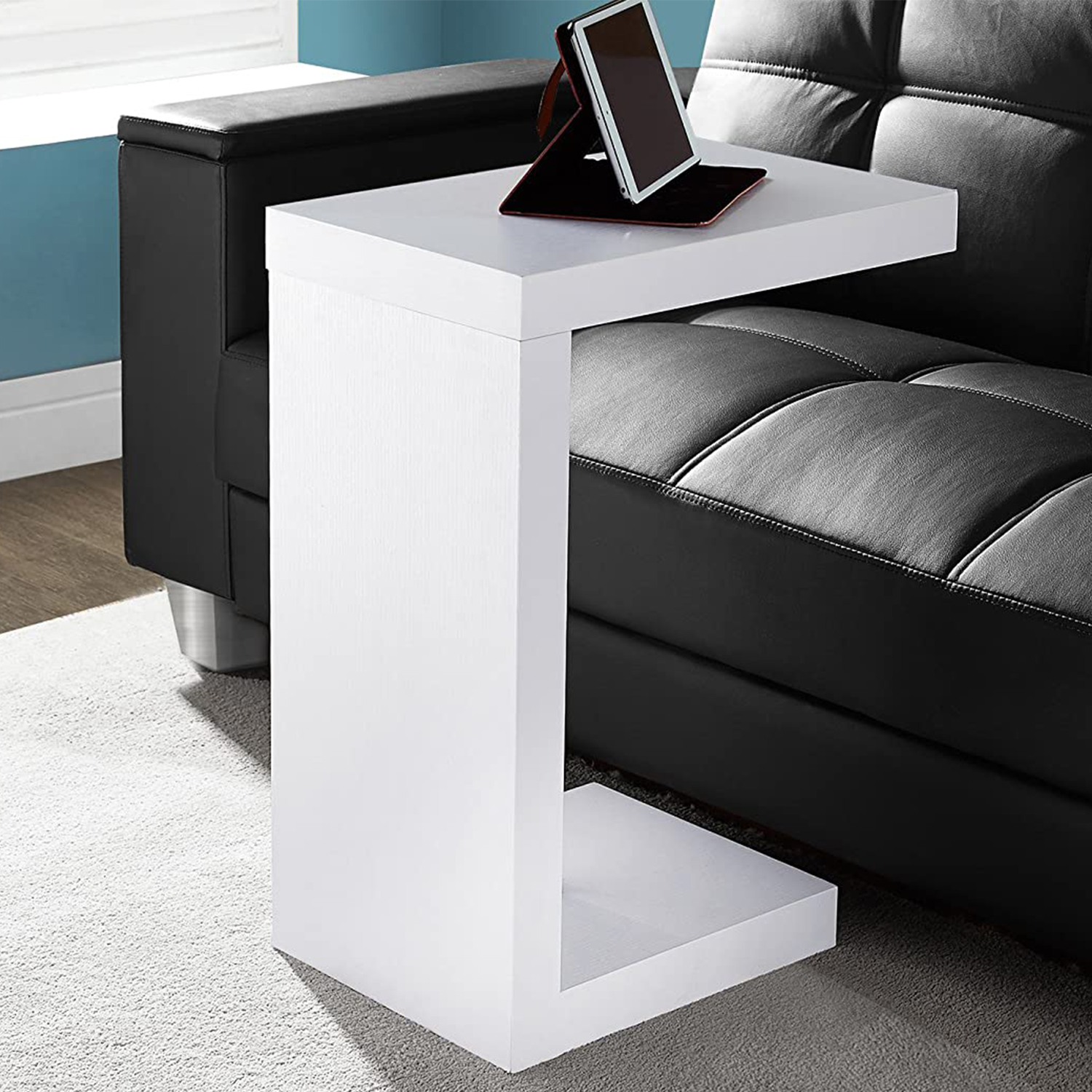 11.5" x 18" x 24" White Hollow Core Particle Board Accent Table