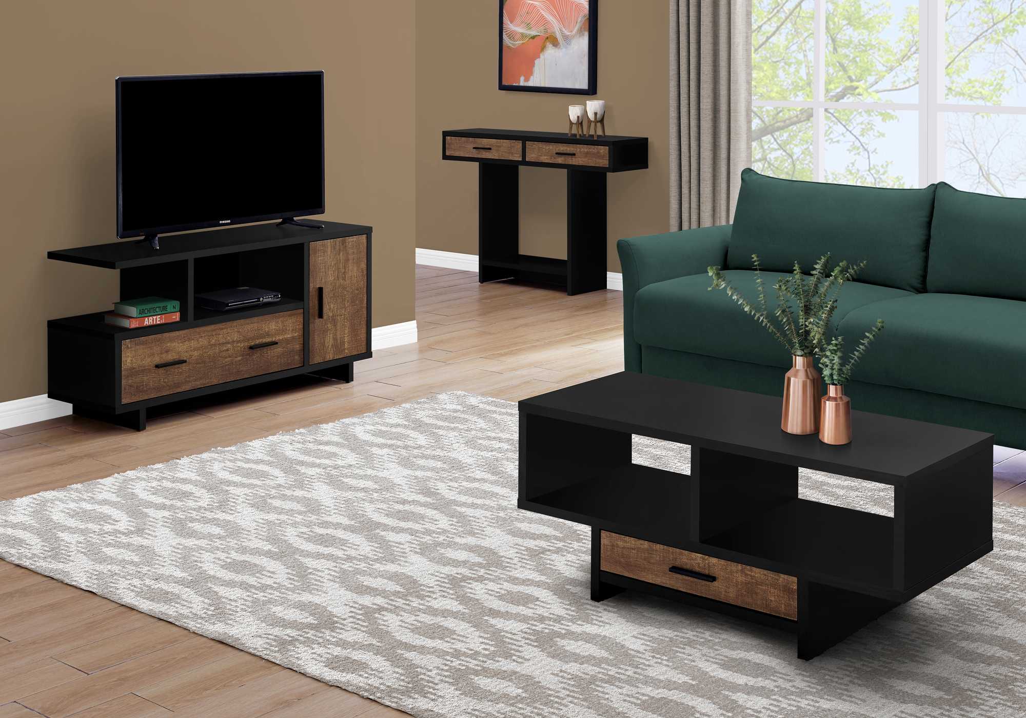 23.75" Particle Board Laminate and MDF TV Stand with Storage