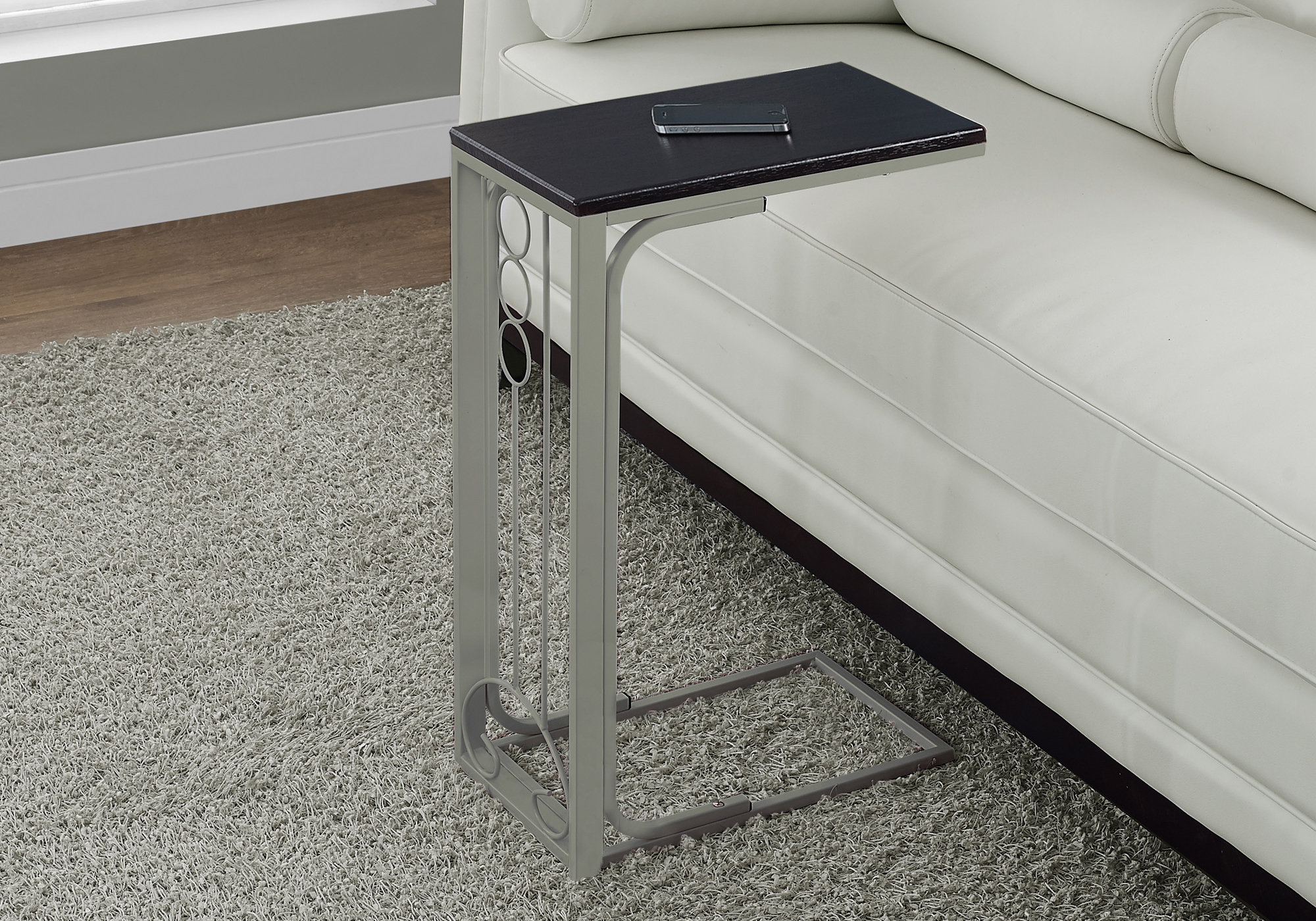 Rectangular Cappuccino Top Champagne Metal TV Table