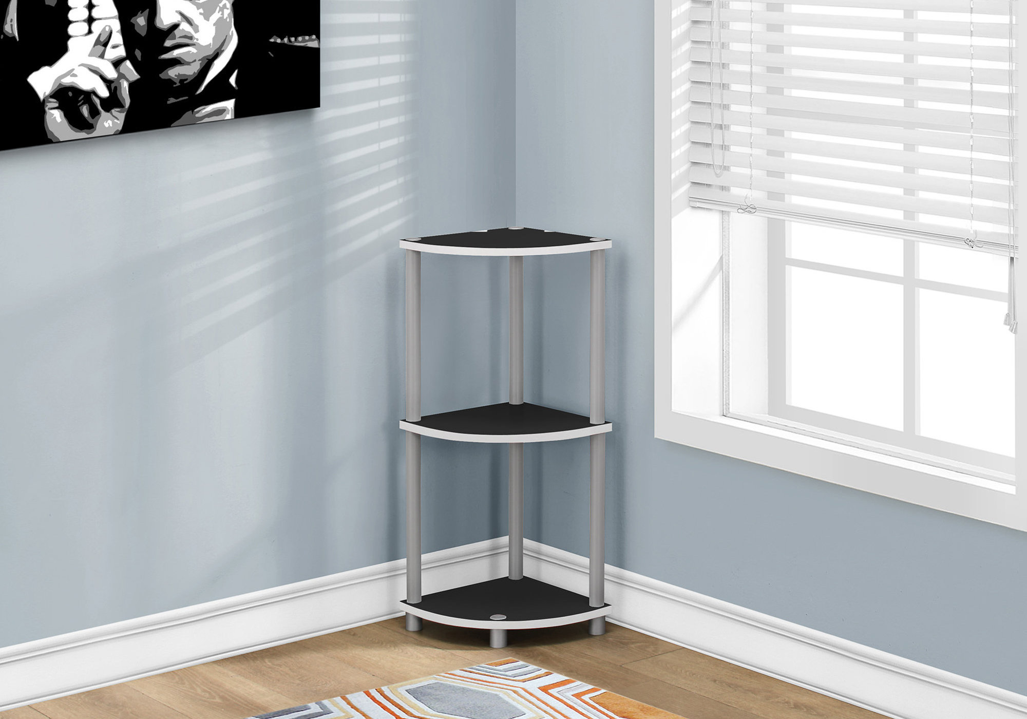 11.5" x 11.5" 30" BlackWhite Particle Board and Laminate Accent Table
