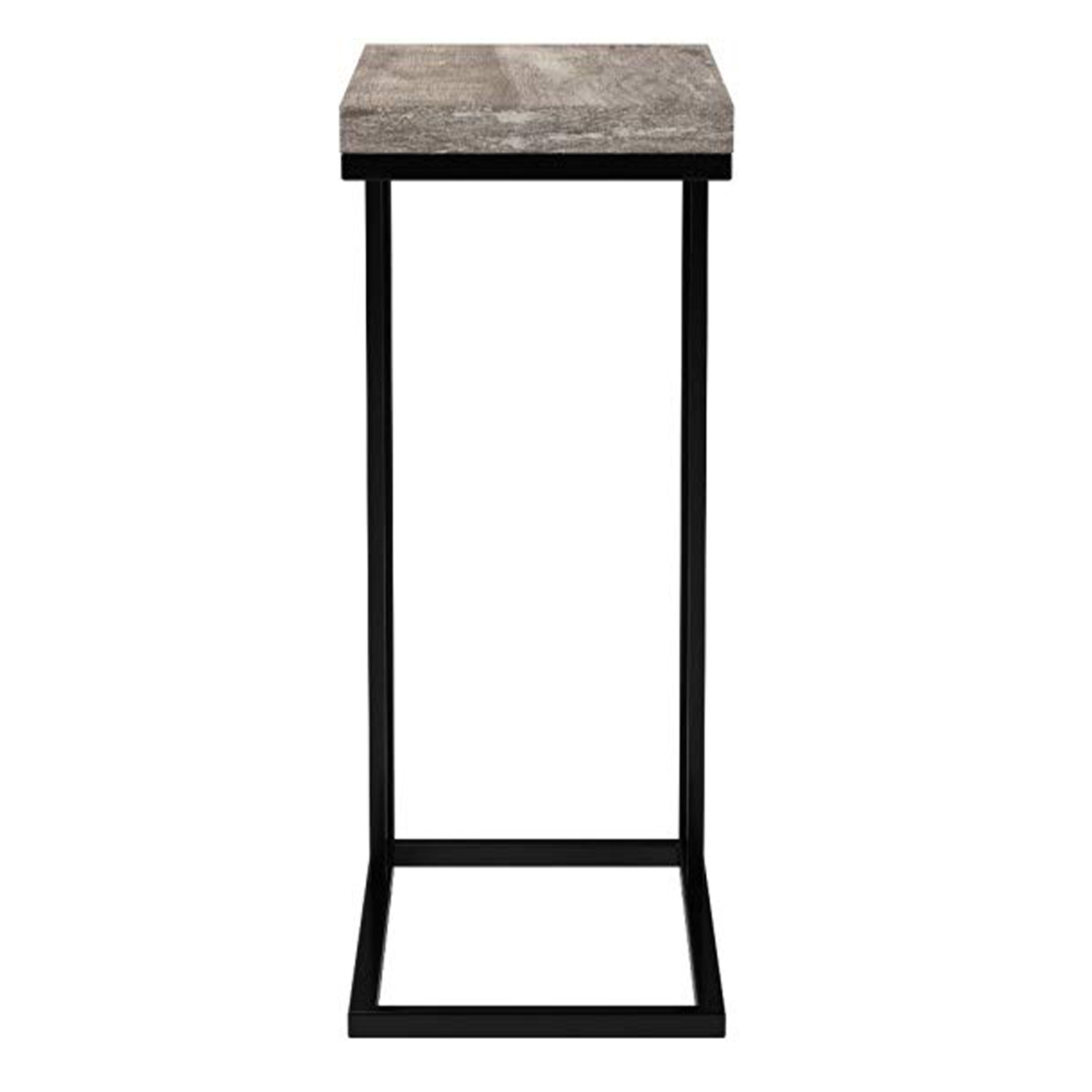 18.25" x 10.25" x 25.25" TaupeBlack Particle Board Metal Accent Table