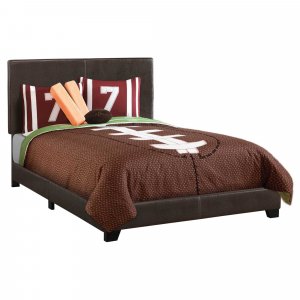 Full Size Rich Dark Brown Leather Look Bed