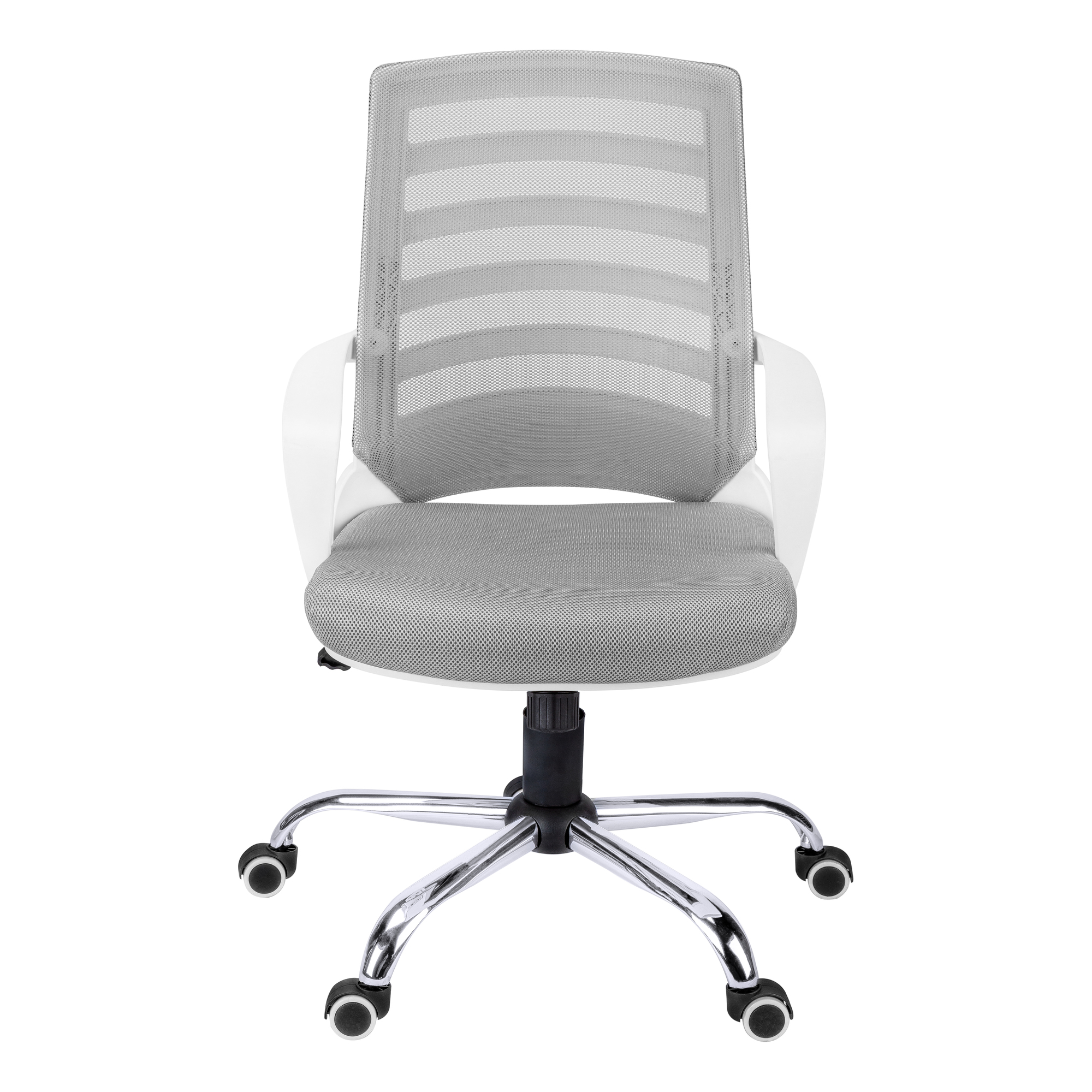 Black Polyester Seat Swivel Adjustable Task Chair Mesh Back Plastic Frame-333421-1