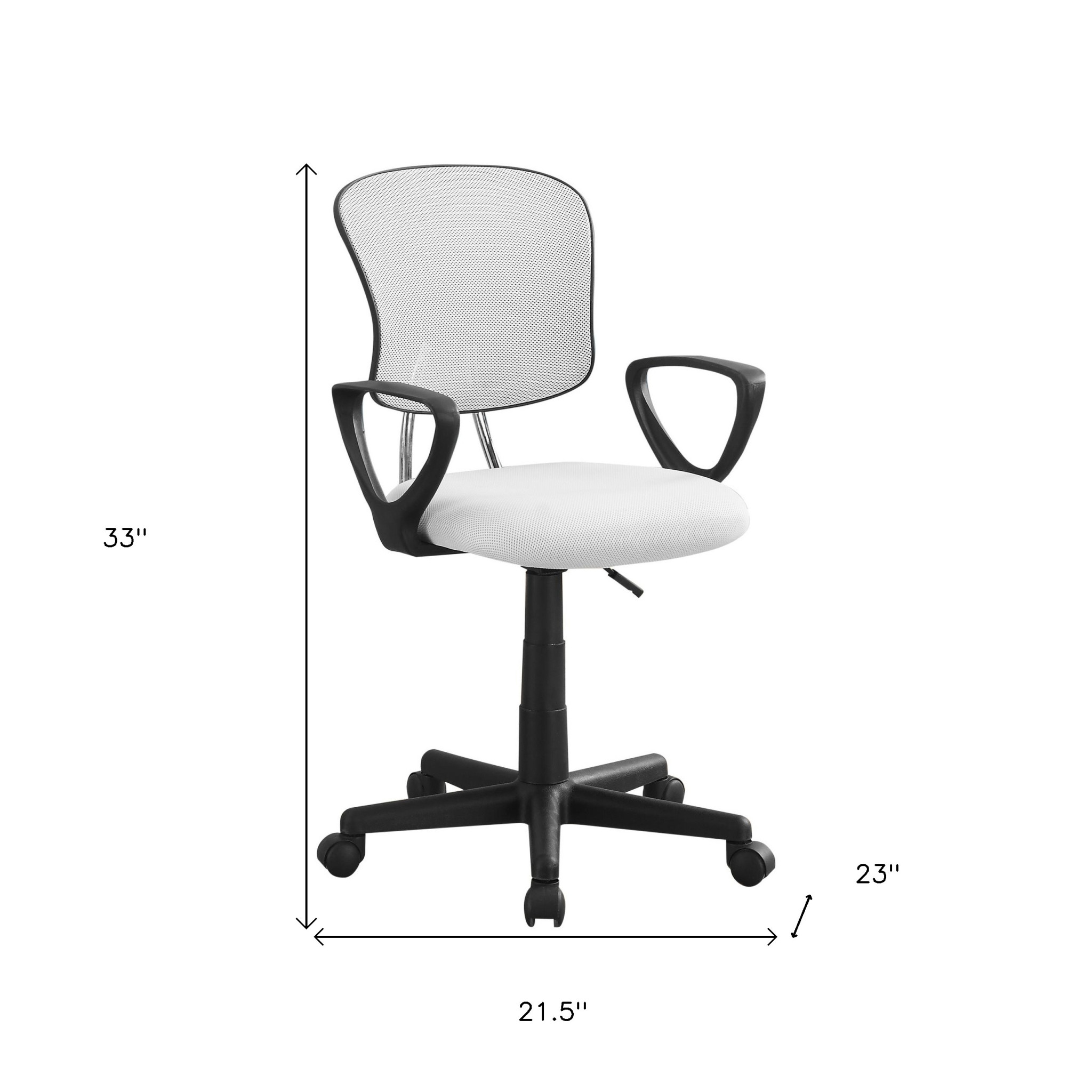 21.5" x 23" x 33" White Foam Metal Polypropylene Polyester Office Chair