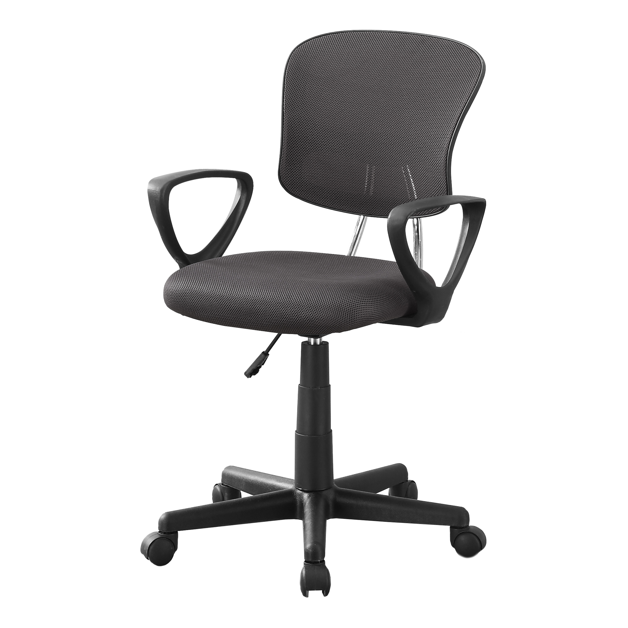 White Polyester Seat Swivel Adjustable Task Chair Mesh Back Plastic Frame-333450-1