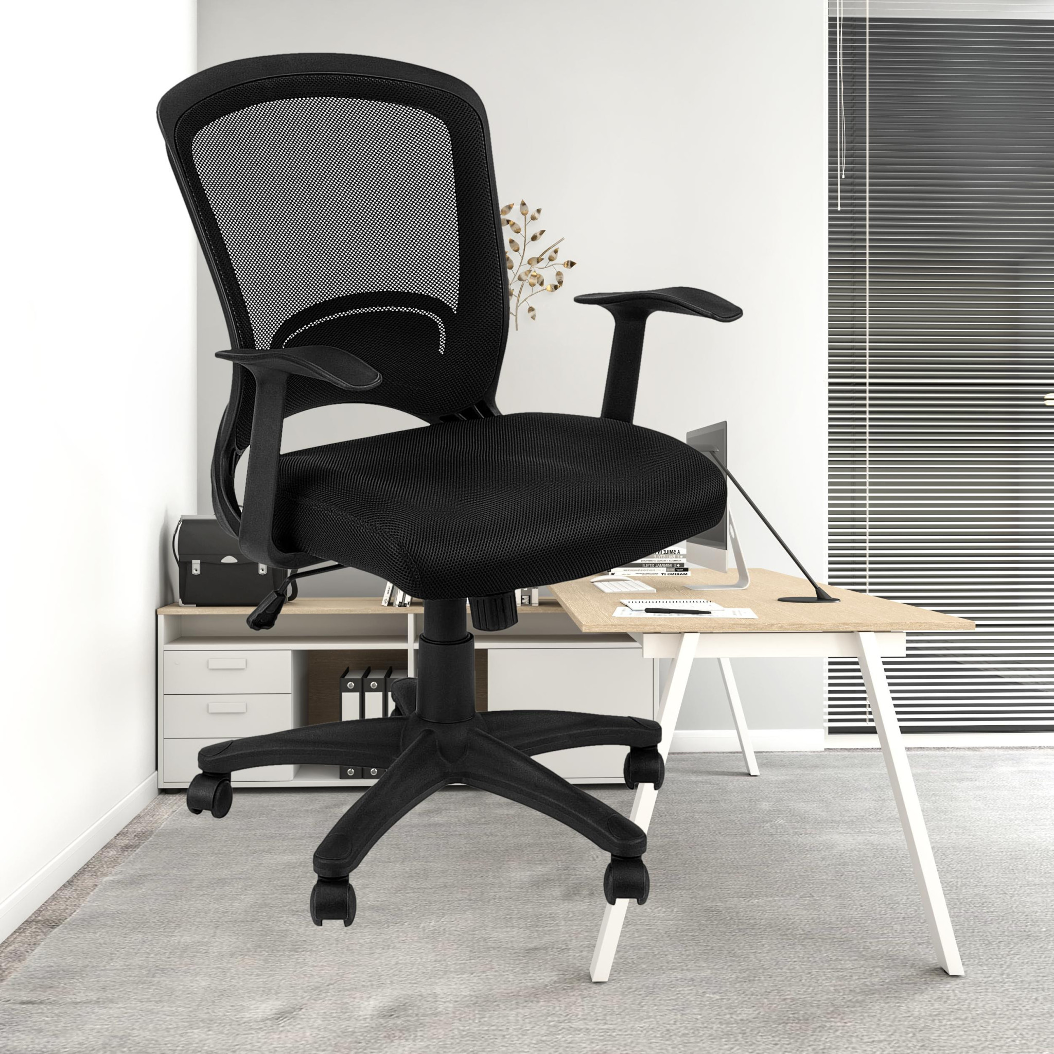 35.5" Foam MDF Polypropylene and Metal Multi Position Office Chair