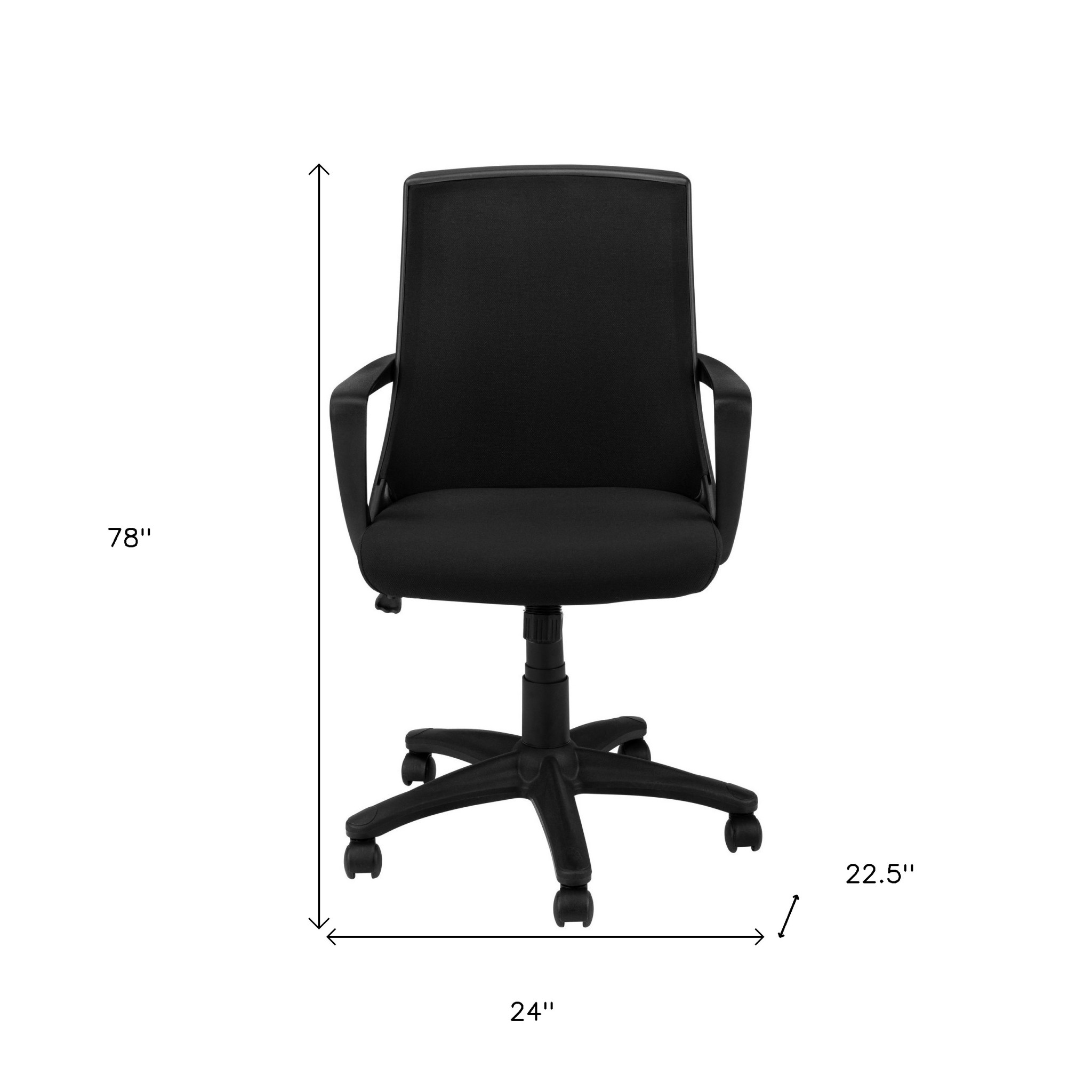 24" x 22.5" x 78" Black Foam Mdf Metal Multi Position Office Chair