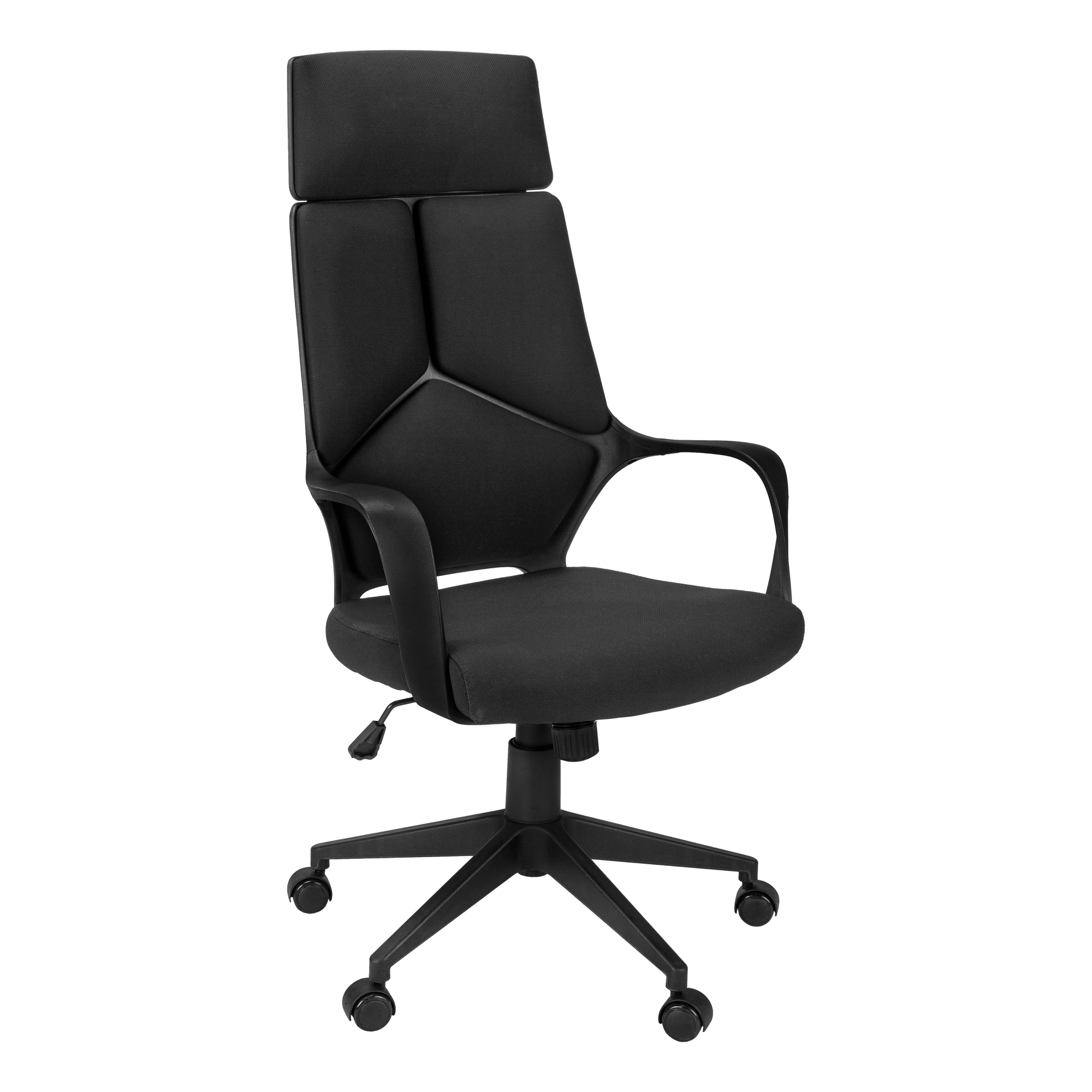 Black Fabric Tufted Seat Swivel Adjustable Executive Chair Fabric Back Plastic Frame-333458-1