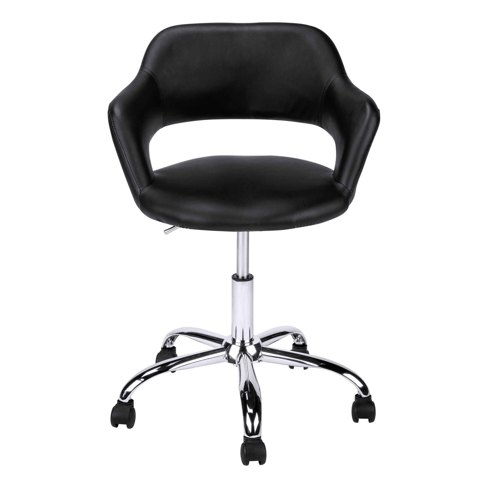 Black Faux Leather Seat Swivel Adjustable Task Chair Leather Back-333467-1