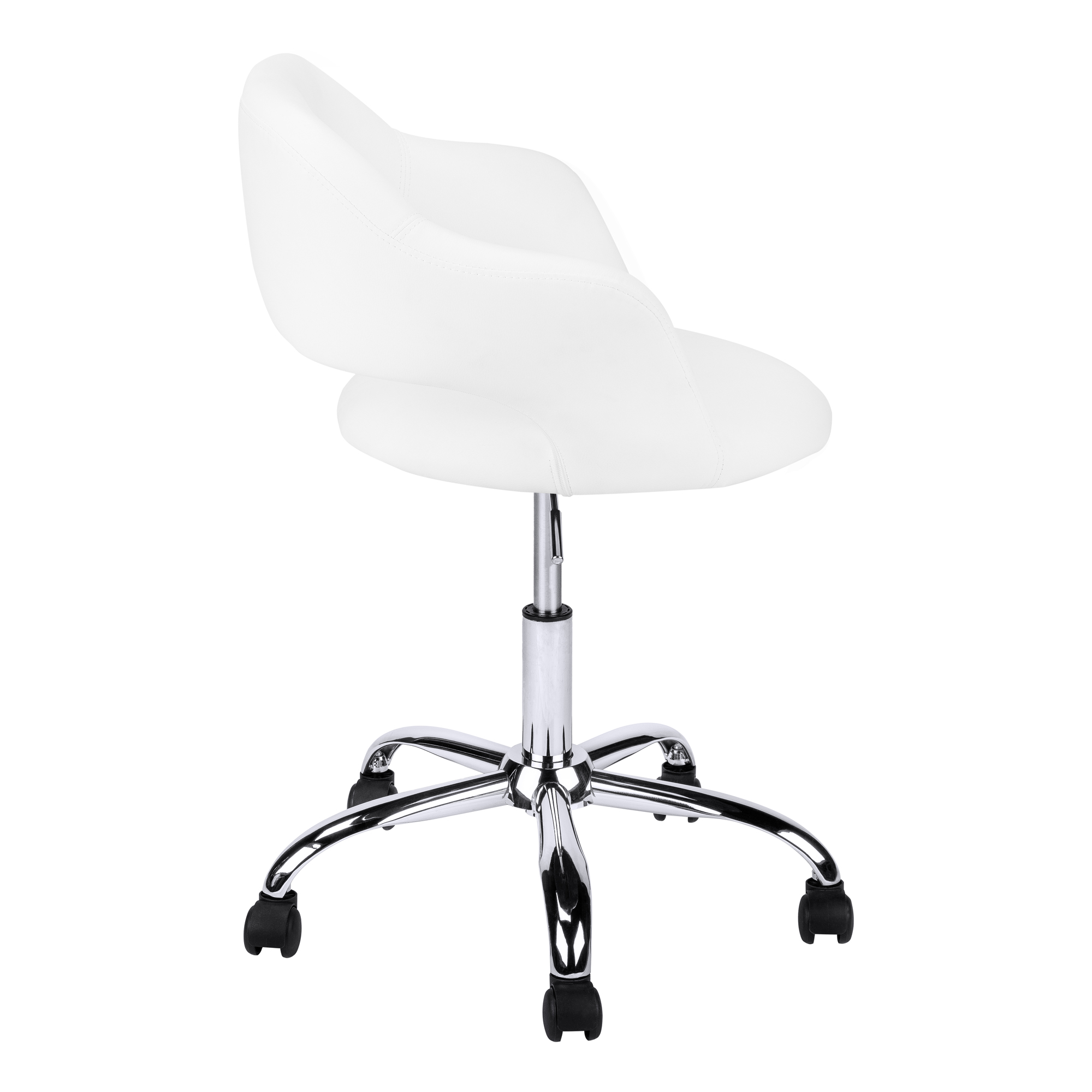 21" x 22.5" x 29" White Foam Metal Leather Look Lift Base Office Chair