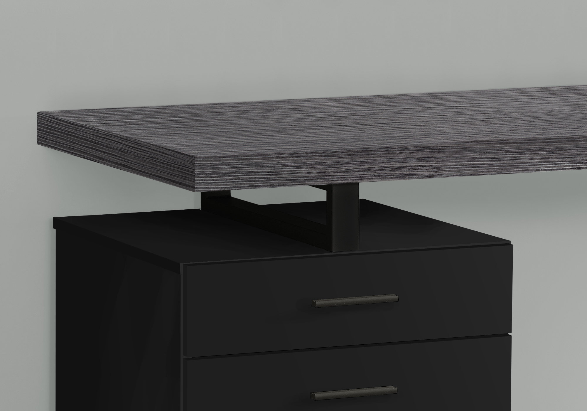 23.75" x 47.25" x 30" Black Grey Particle Board Hollow Core Metal Computer Desk